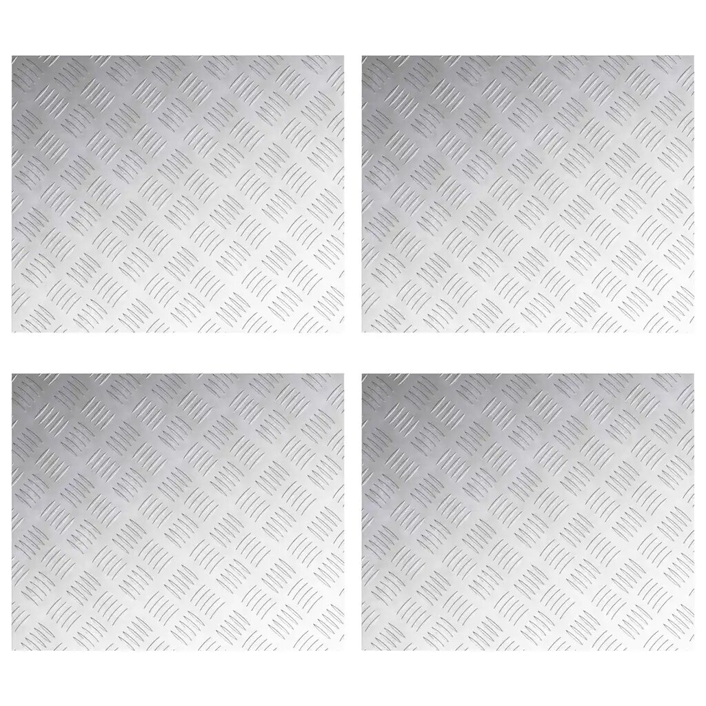 vidaXL Lépcsőfok 4 db 60 x 50 cm Ezüst Alumínium Négyszögletes