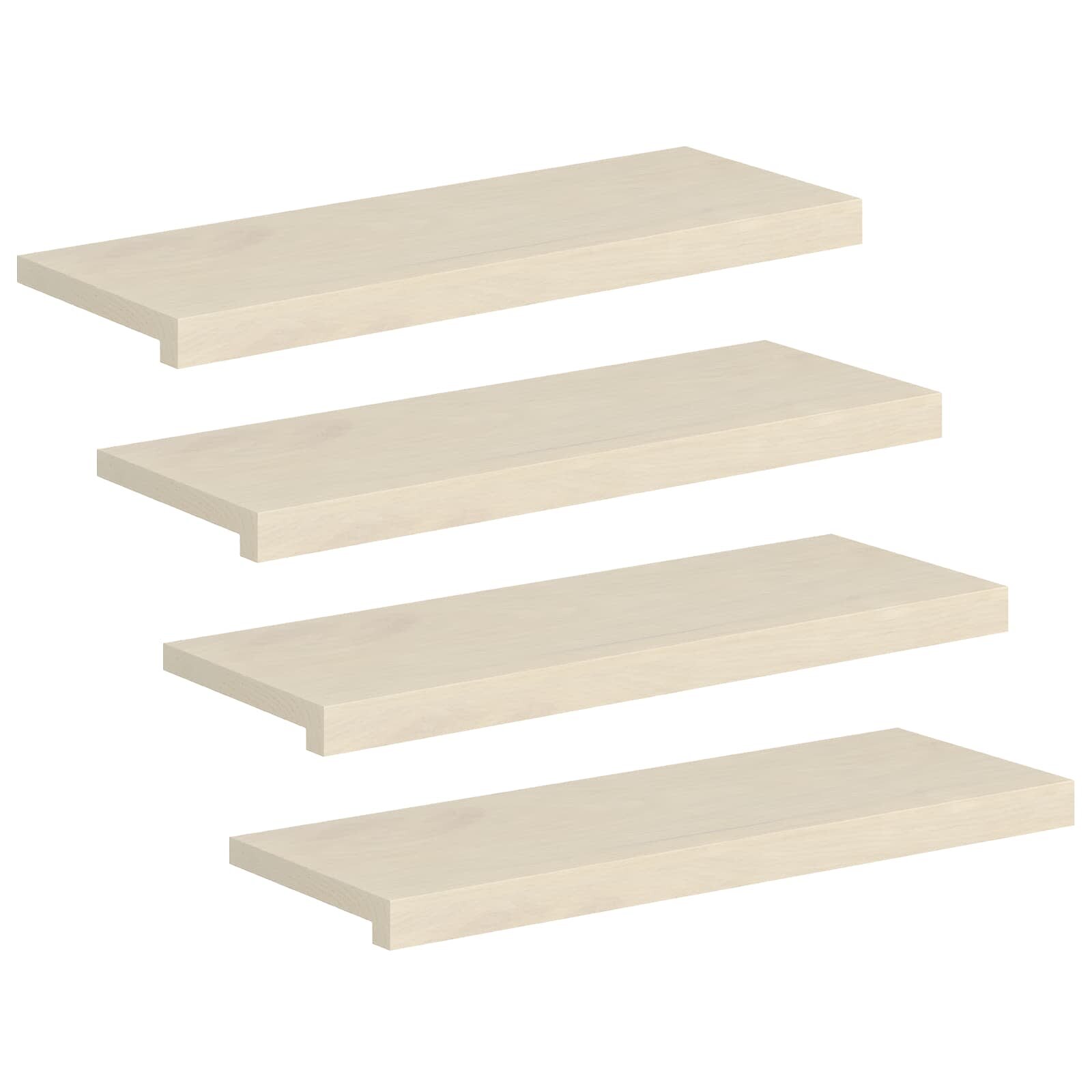 vidaXL Lépcsőfok 4 db 80 x 25 x 2 cm Fehér Tömör Tölgyfa