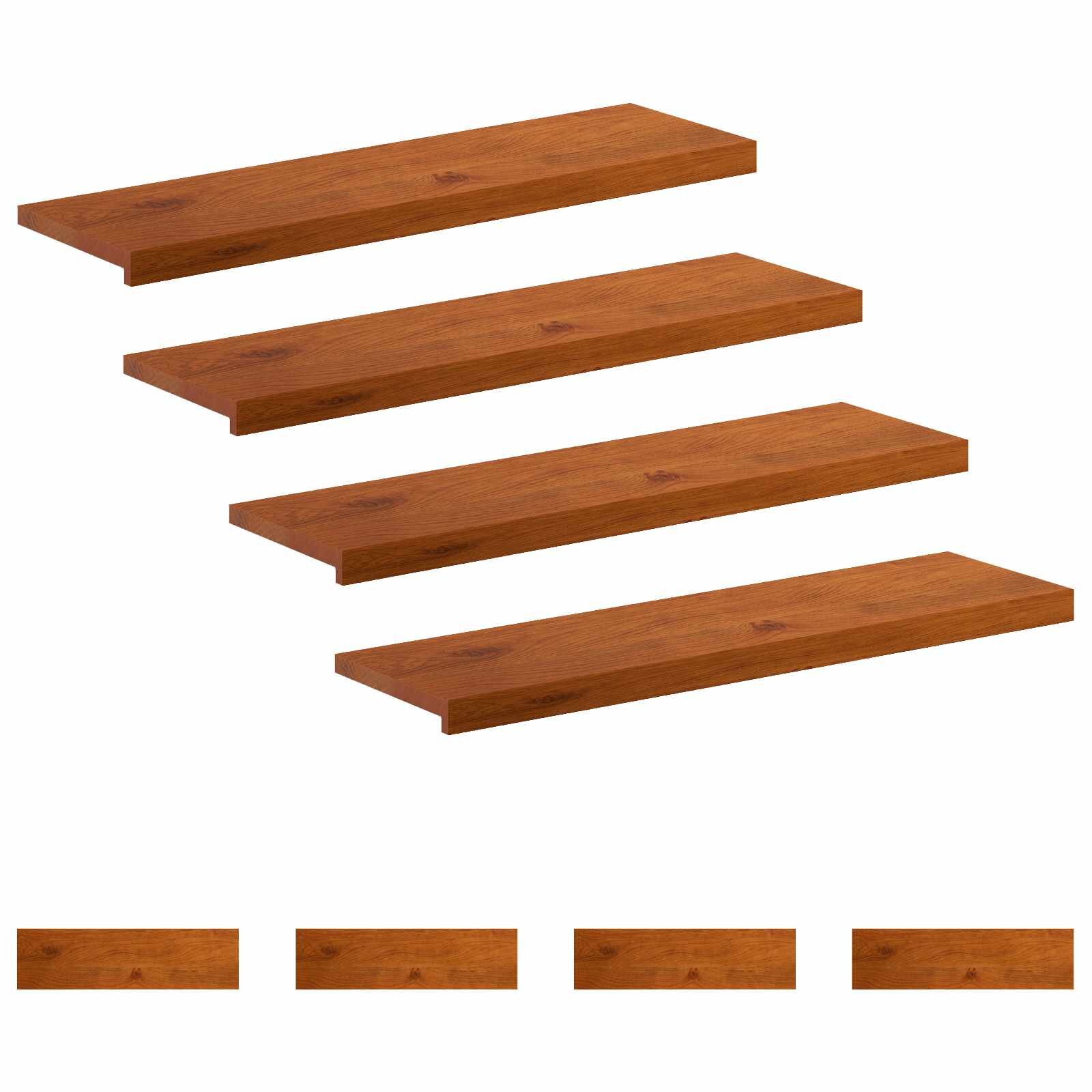 vidaXL Lépcsőfok 8 db 100 x 30 x 2 cm Barna Tömör Tölgyfa
