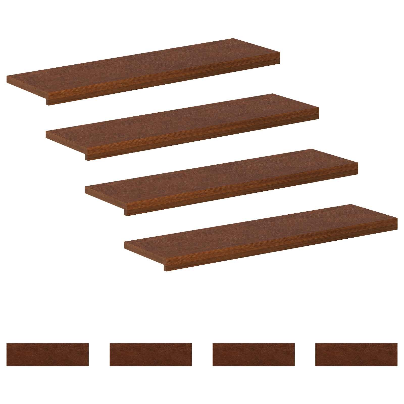 vidaXL Lépcsőfok 8 db 100 x 30 x 2 cm Sötét Barna Tömör Tölgyfa