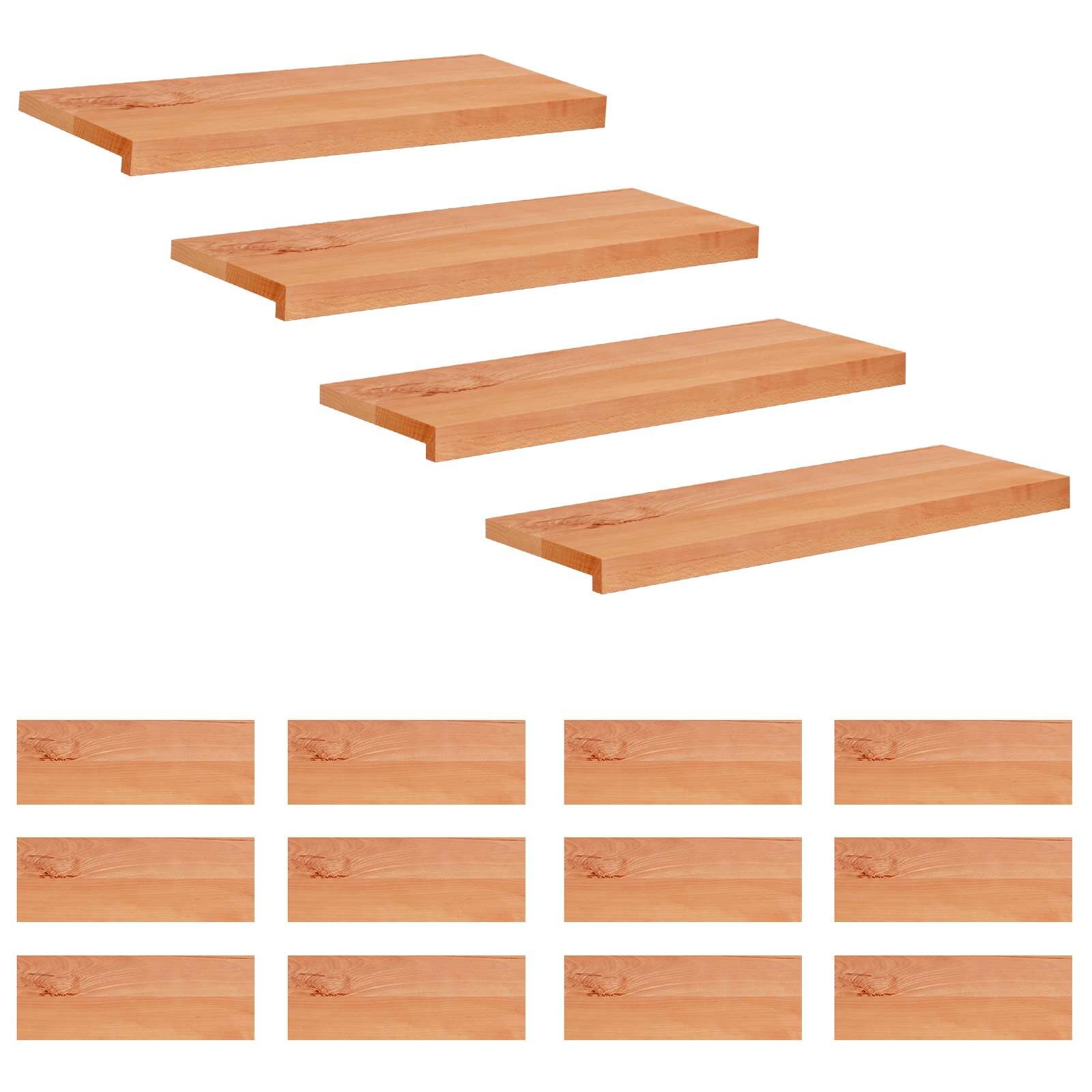 vidaXL Lépcsőszőnyegek 16 db 70 x 25 x 2 cm Lakk Tömör bükkfa