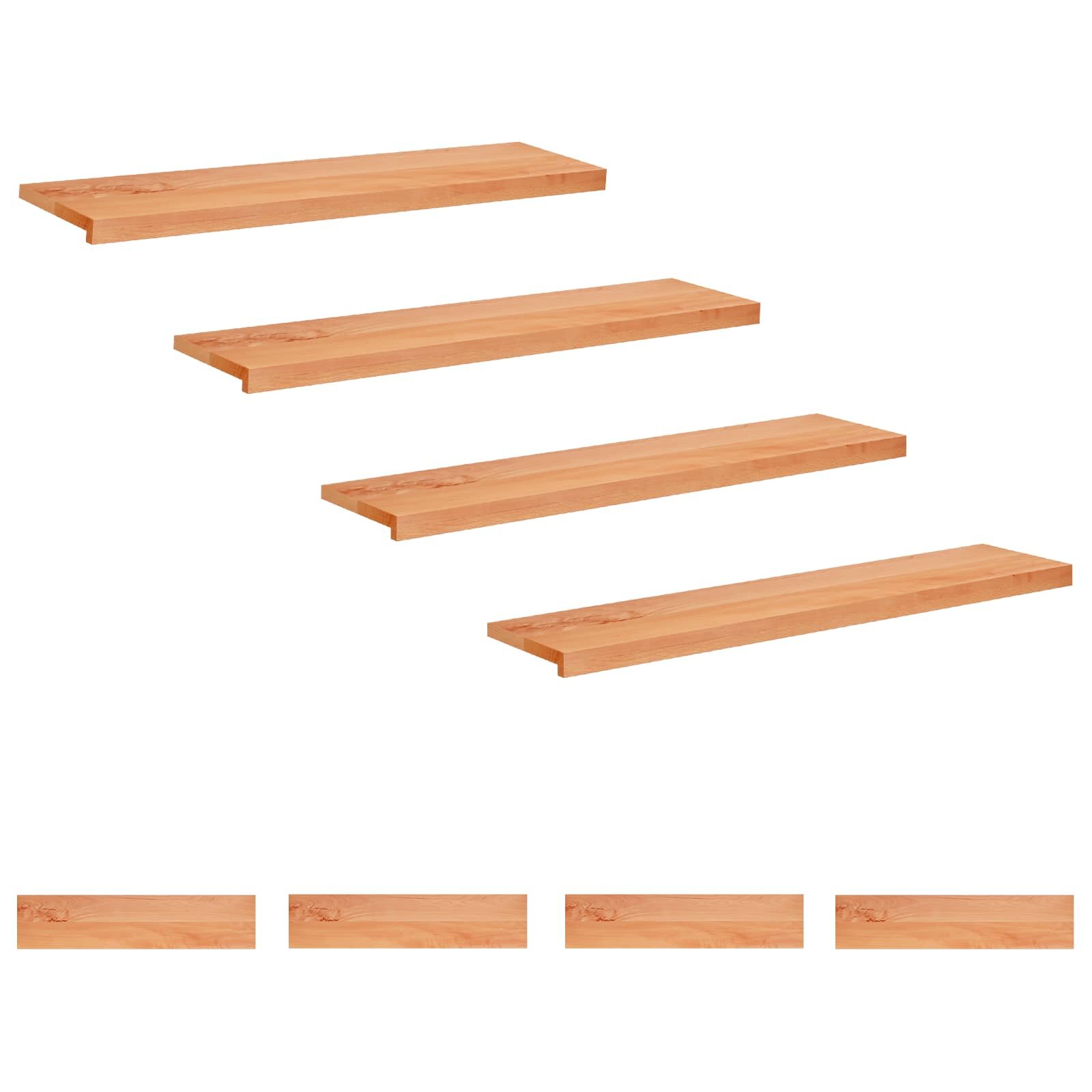 vidaXL Lépcsőszőnyegek 8 db 110 x 30 x 2 cm Lakk Tömör bükkfa