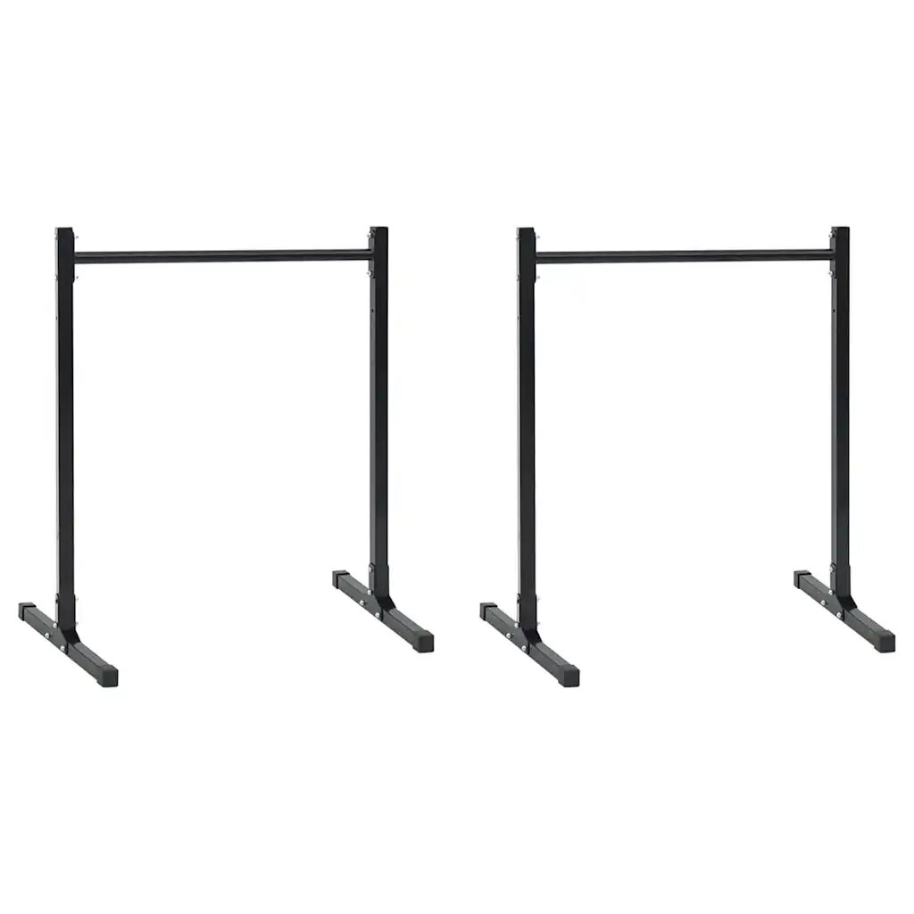vidaXL Lepedő állomás 2 db Fekete 55 x 90 x 104.5 cm Porszórt acél