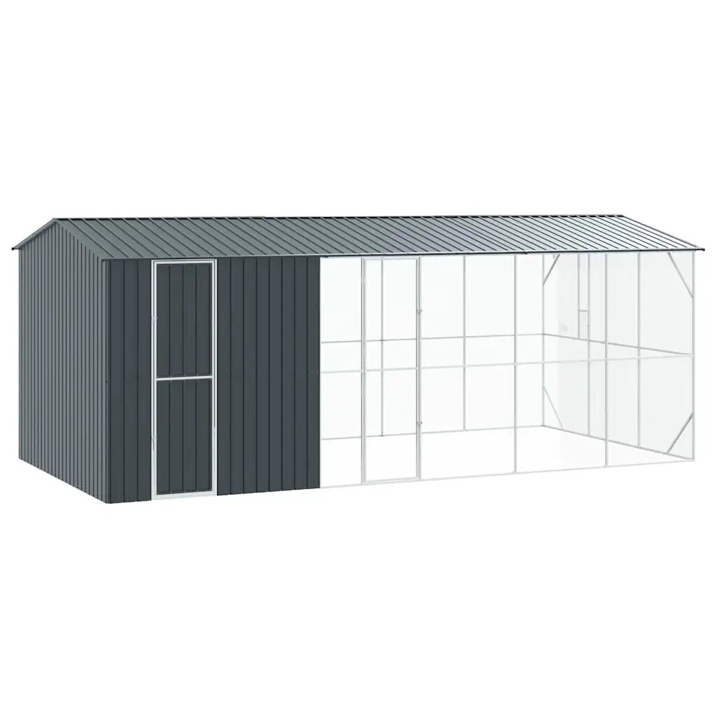 vidaXL Madár kalitka Antracit 645 x 310 x 247 cm Horganyzott acél
