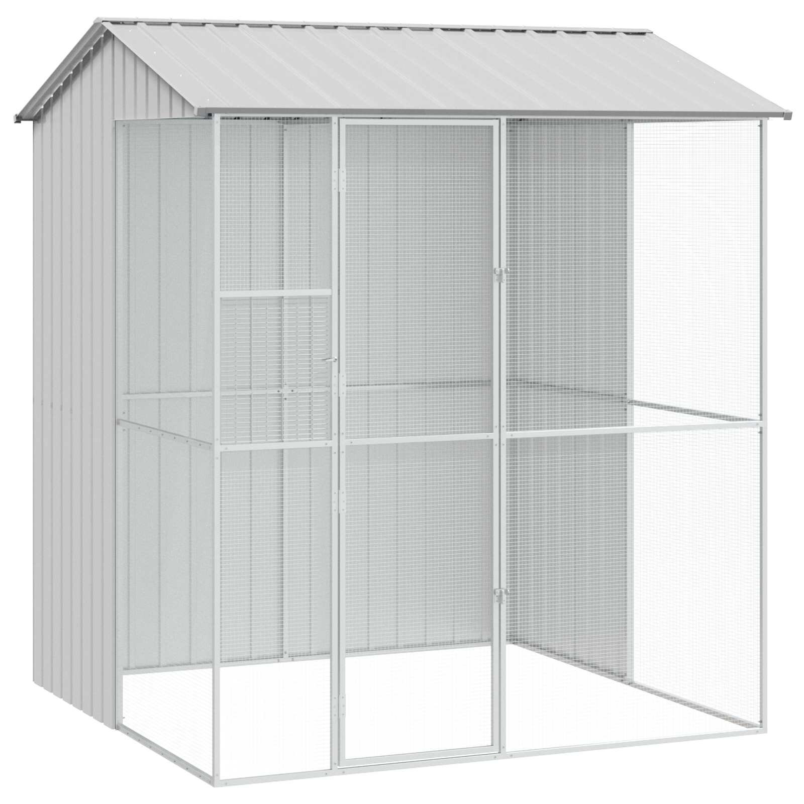 vidaXL Madár kalitka Szürke 215 x 210 x 247 cm Horganyzott acél