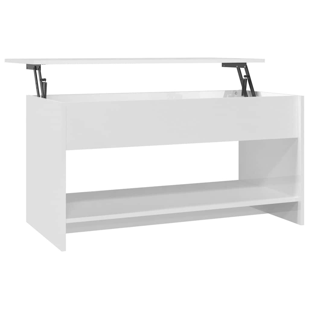 vidaXL magasfényű fehér szerelt fa dohányzóasztal 102x50x525 cm