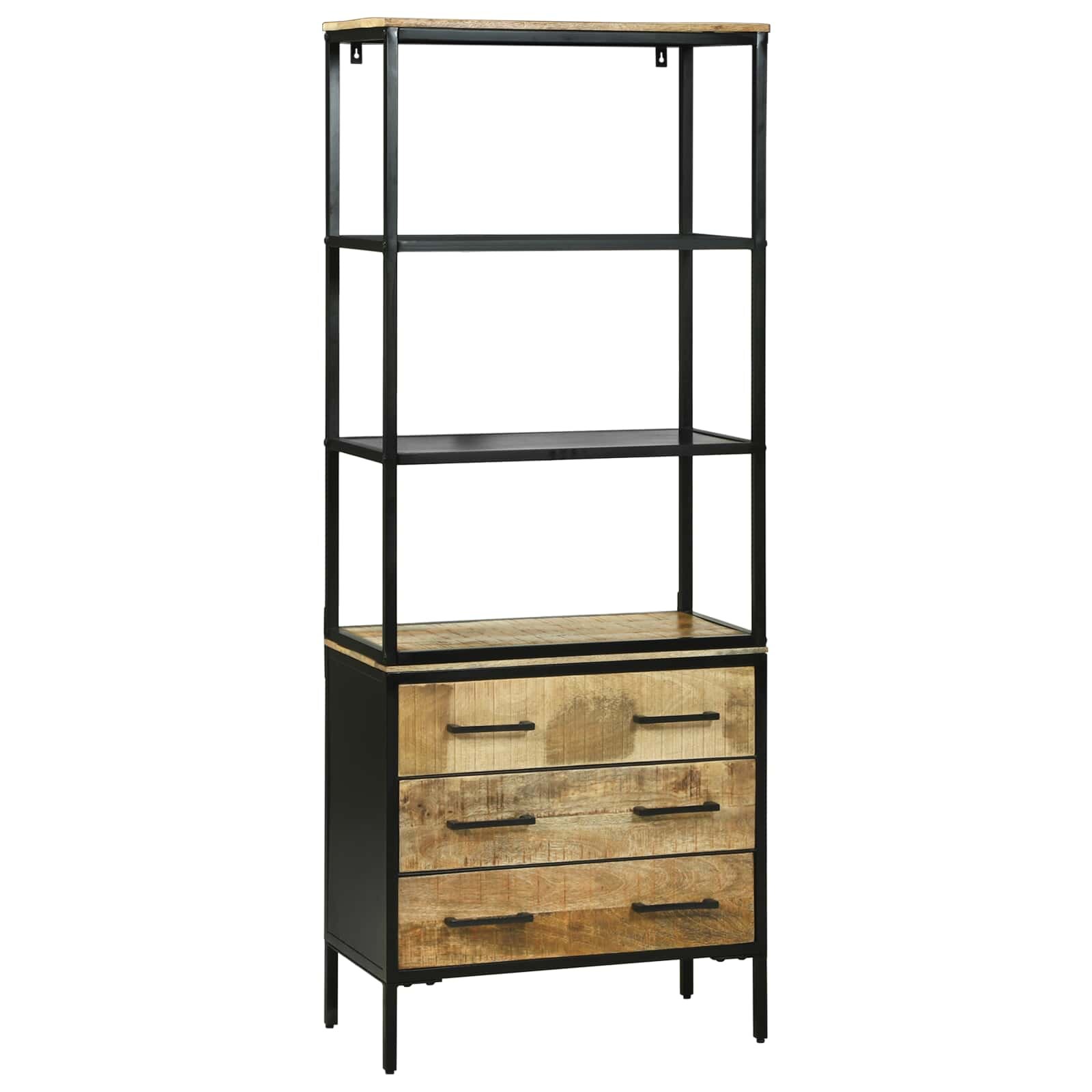 vidaXL Magasfiú fiókkal Barna 70 x 35 x 180 cm Tömör Mangófát