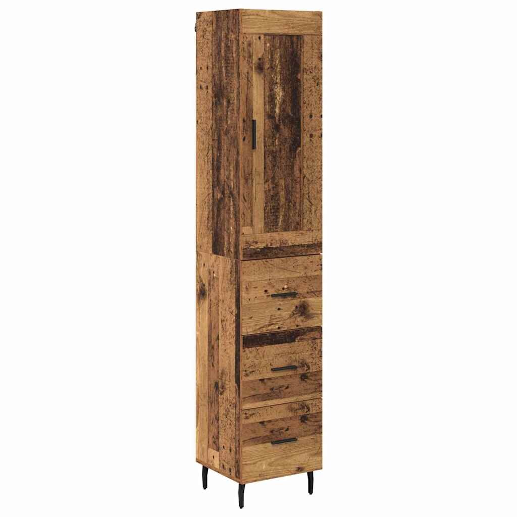 vidaXL Magasfiú Öreg fa 345 x 34 x 180 cm Szerelt Fa