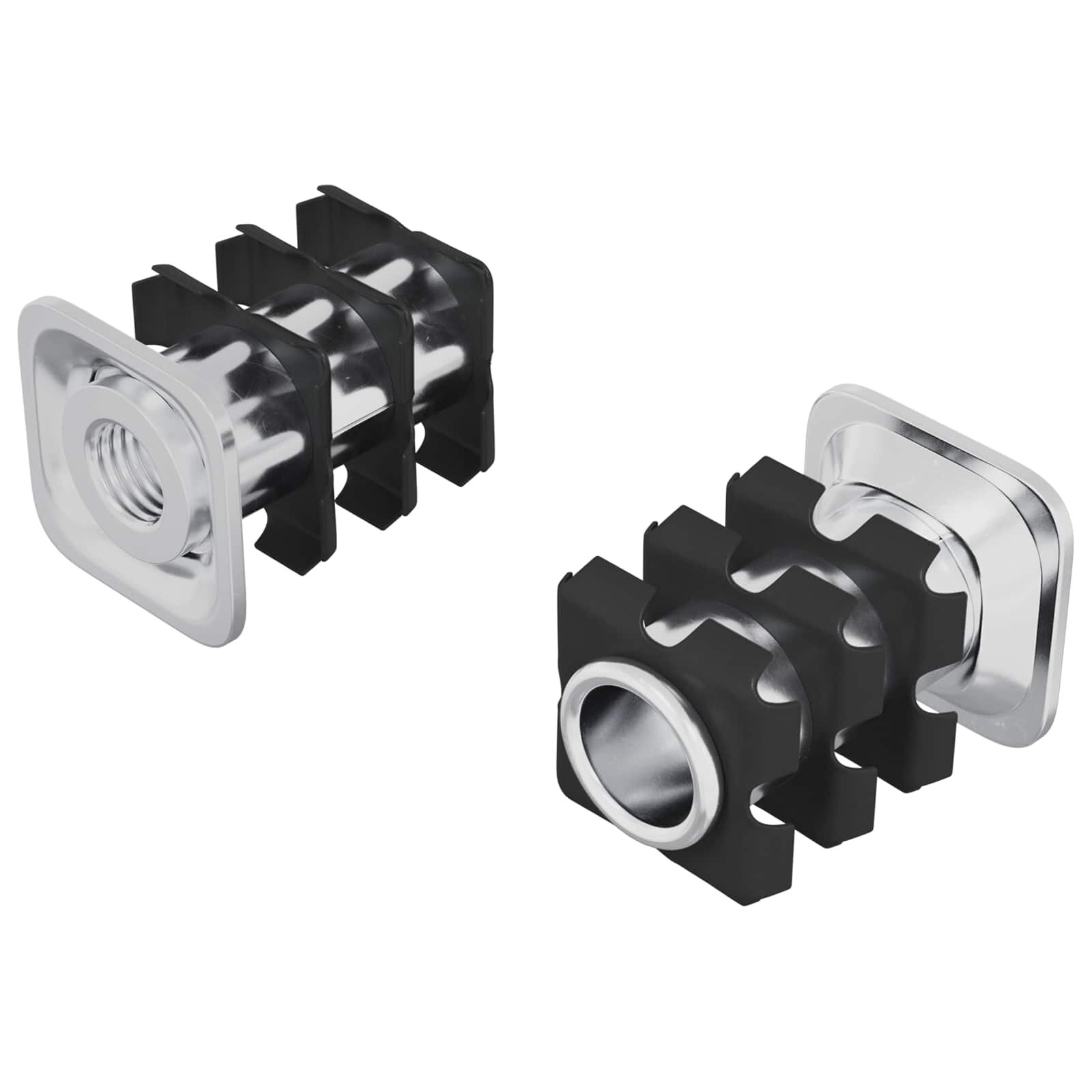 vidaXL Menetes csőbetét 2 db Fekete és Ezüst 158 x 158 x 225 mm