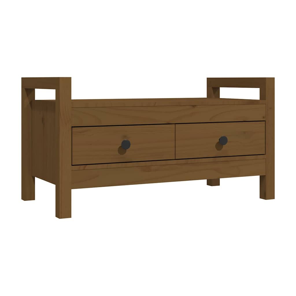 vidaXL mézbarna tömör fenyőfa előszoba pad 80 x 40 x 43 cm