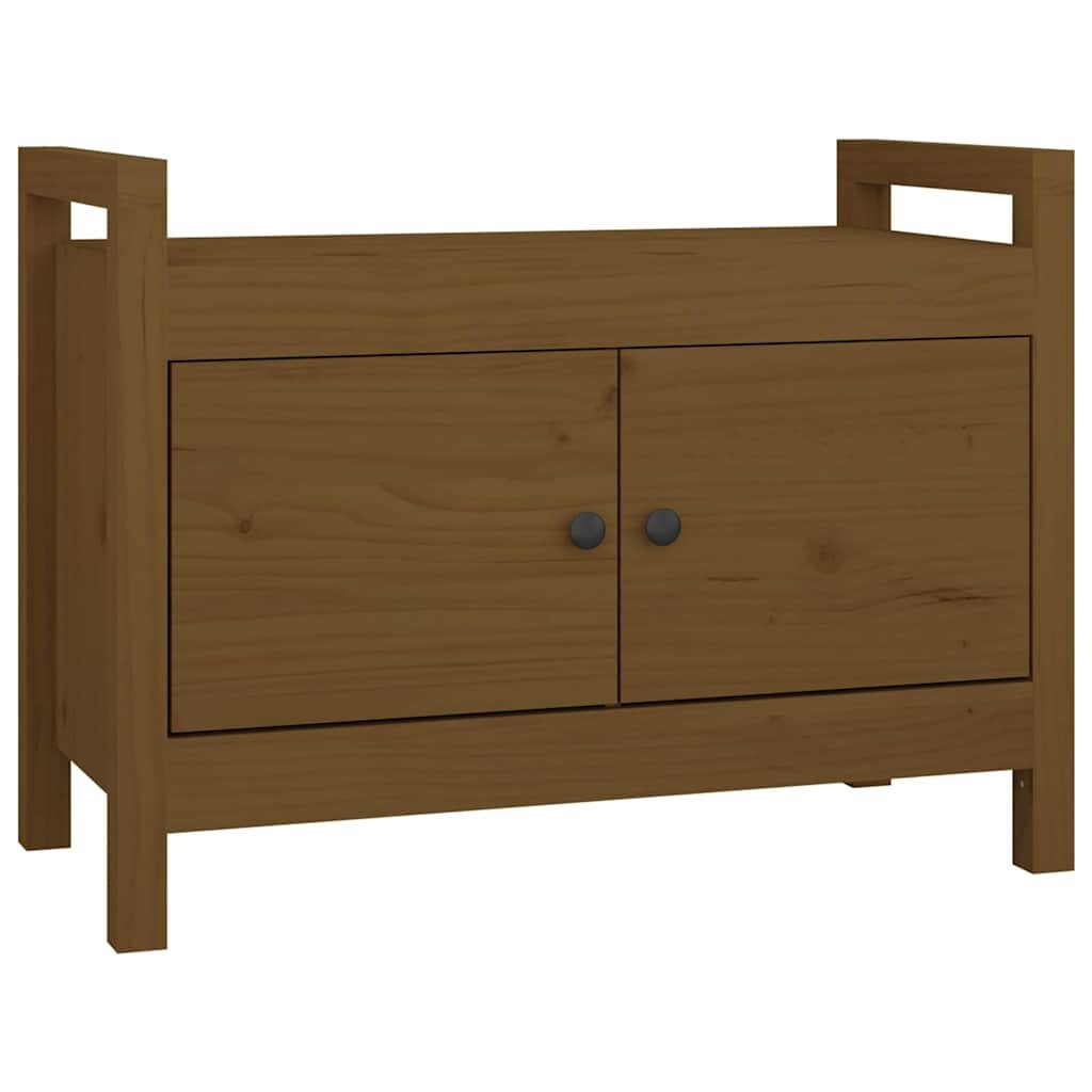 vidaXL mézbarna tömör fenyőfa előszoba pad 80 x 40 x 60 cm