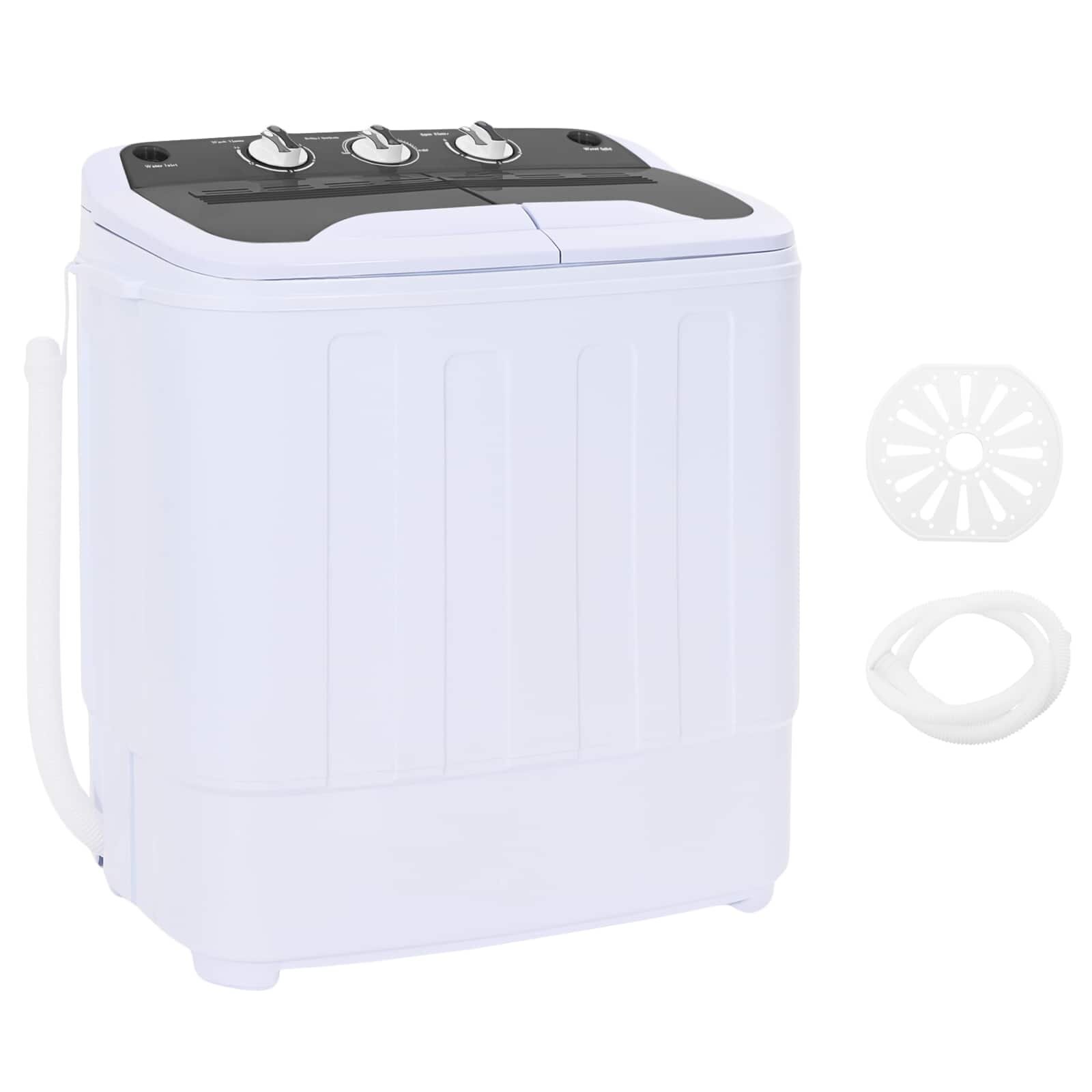vidaXL Mini mosógép két tartállyal 36 kg Fekete és Fehér