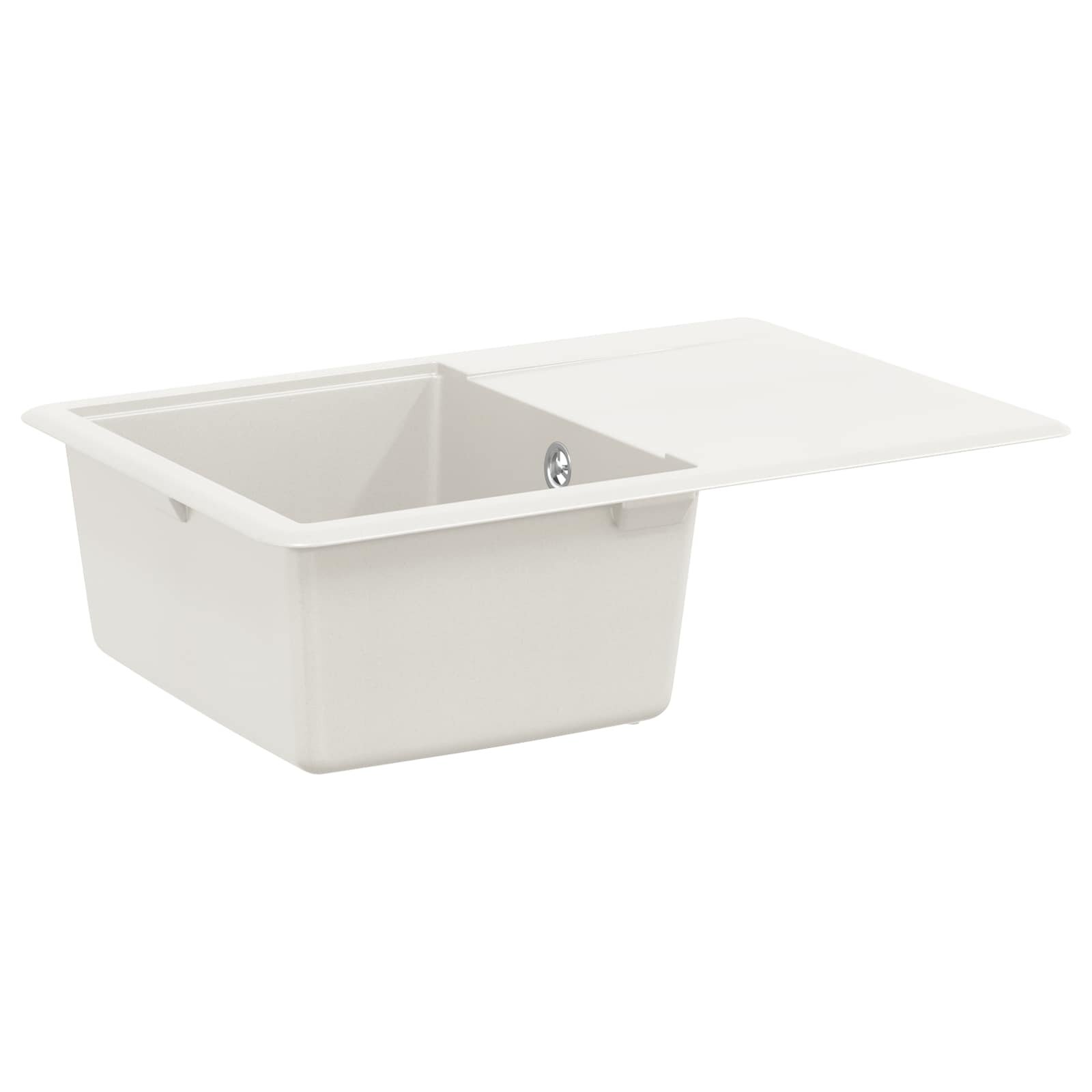 vidaXL Mosogató 80% Kvarc és 20% Gyanta 670 x 460 mm Fehér
