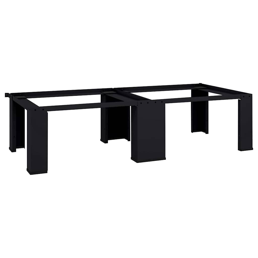 vidaXL Mosógép Talp 2 db Fekete 127 x 545 x 325 cm Acél