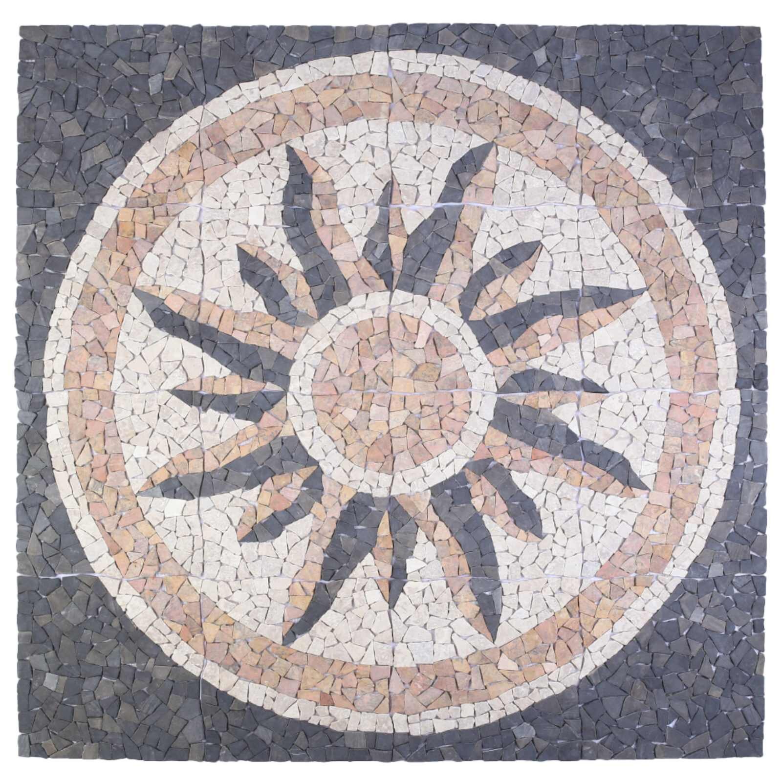 vidaXL Mozaik Csempe Napsugár Mintával Sokszínű 120 x 120 cm Márvány