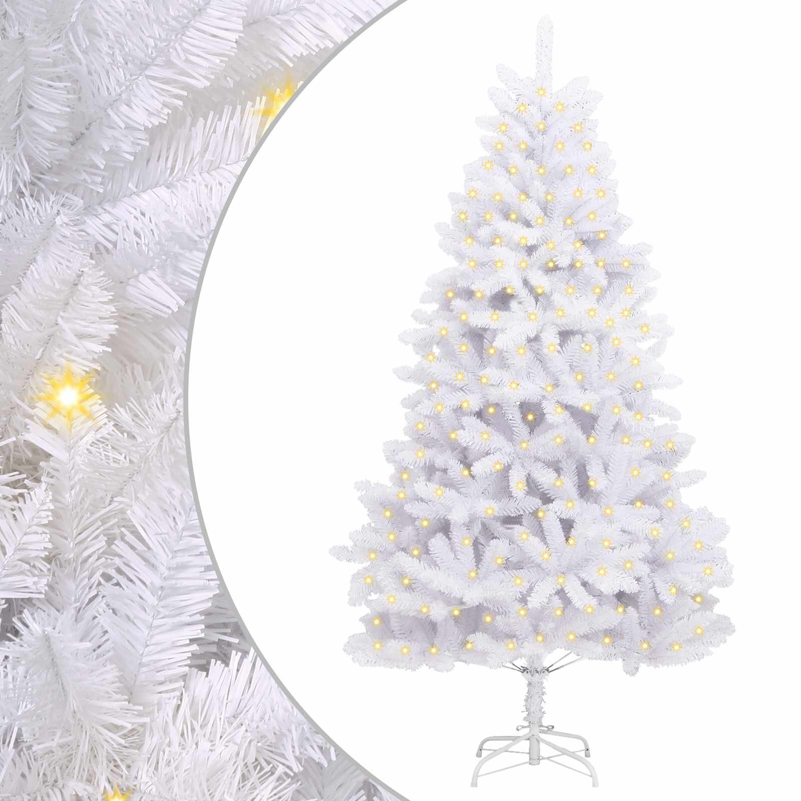 vidaXL Mű karácsonyfa 300 LED PVC és Acél Fehér