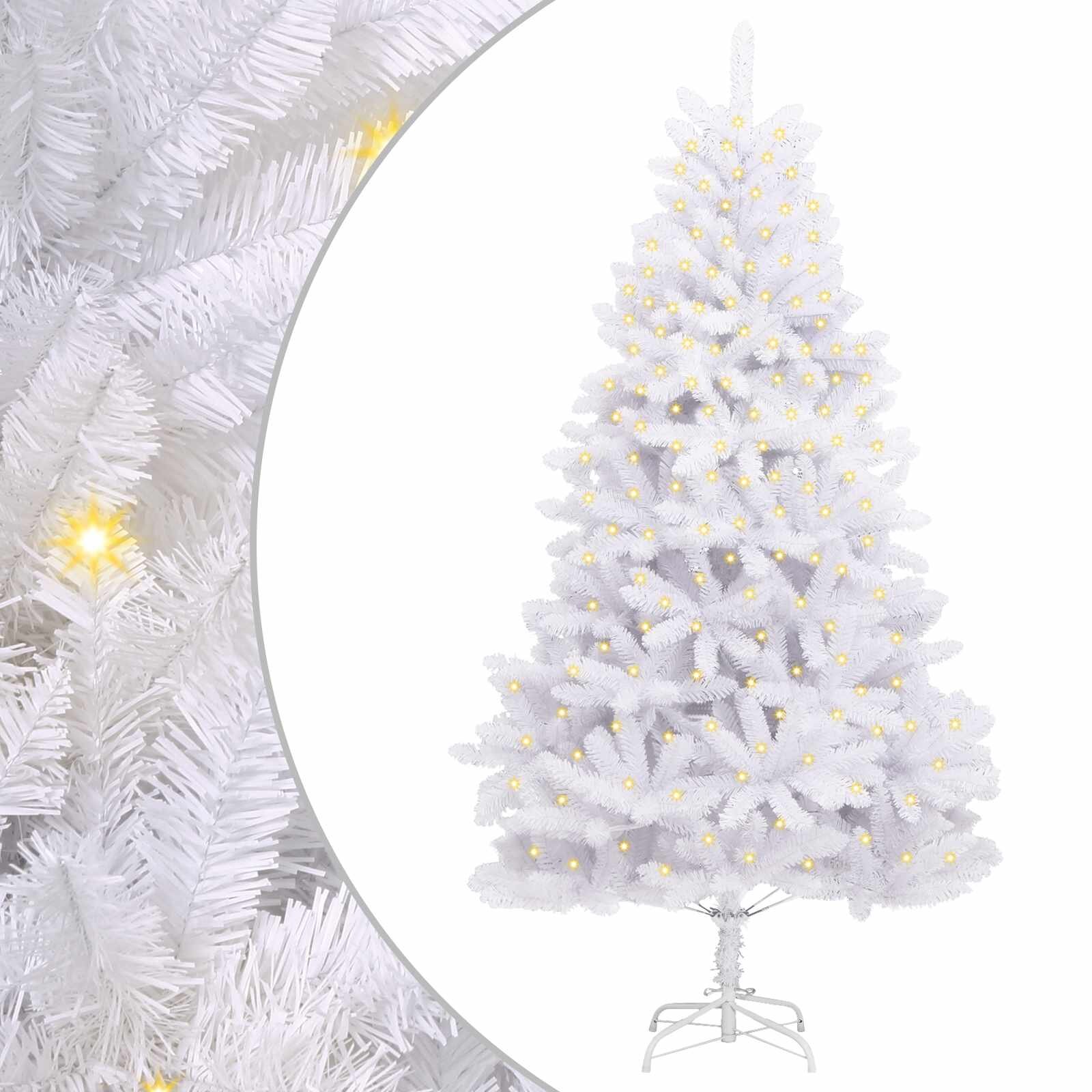 vidaXL Mű karácsonyfa 300 LED PVC és Acél Fehér