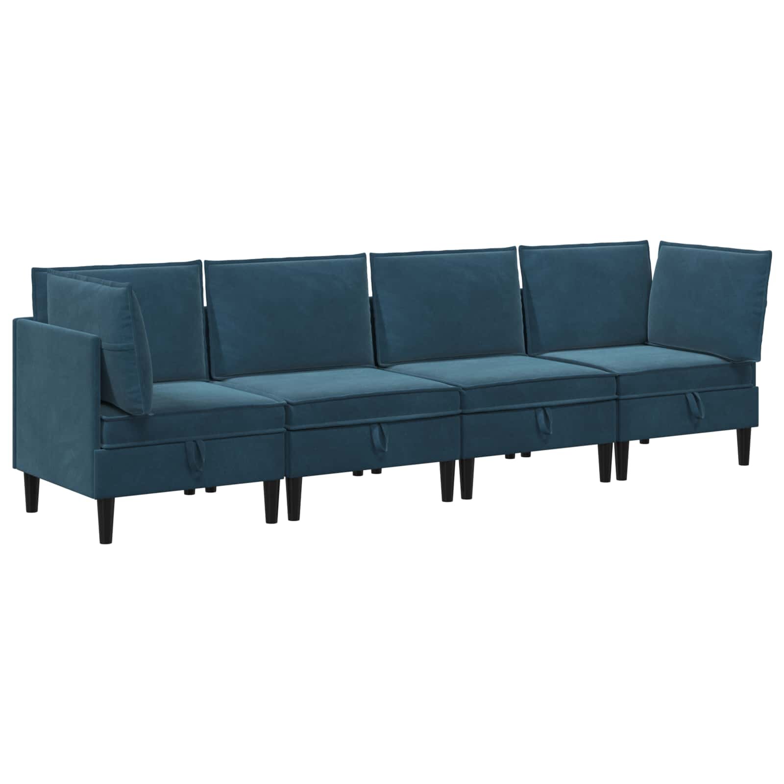vidaXL Nappali bútor szett 4 db 280 x 70 x 82 cm Kék Bársony