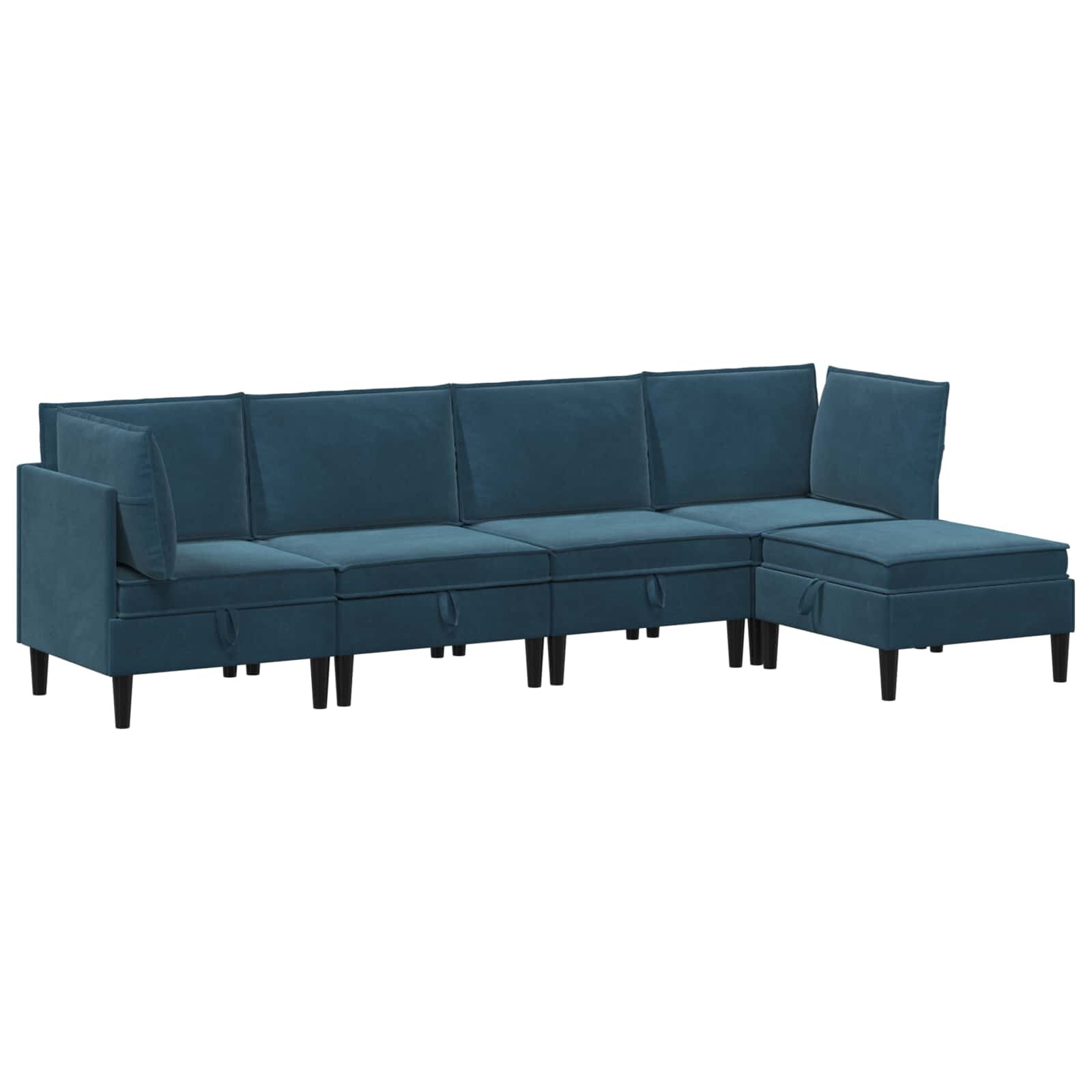 vidaXL Nappali bútor szett 5 db 280 x 140 x 82 cm Kék Bársony