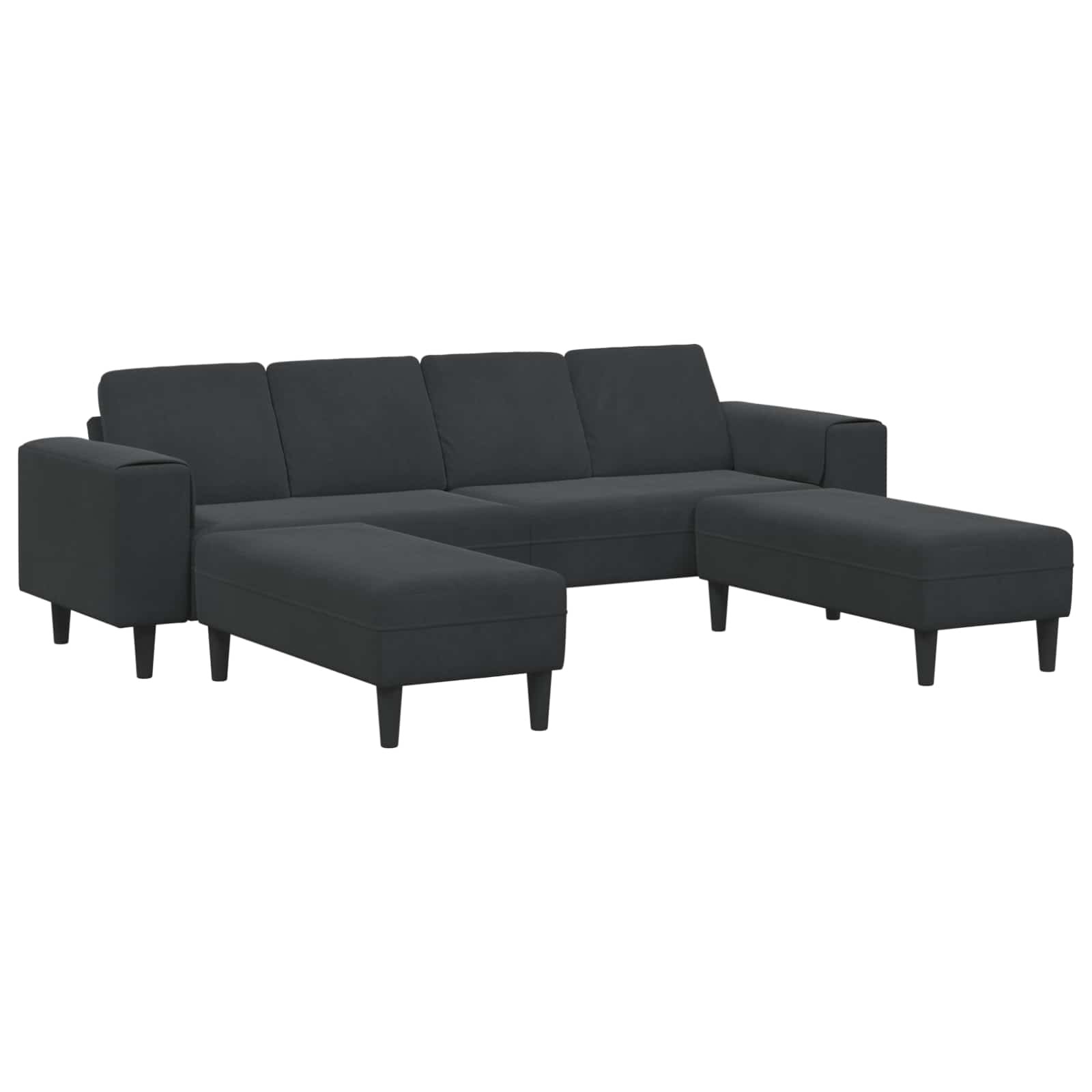 vidaXL Nappali Kanapé 3 db Fekete