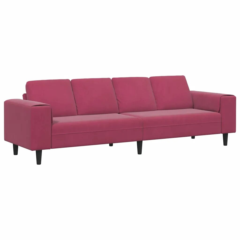 vidaXL Nappali Kanapé Bordó 250 x 77 x 76 cm