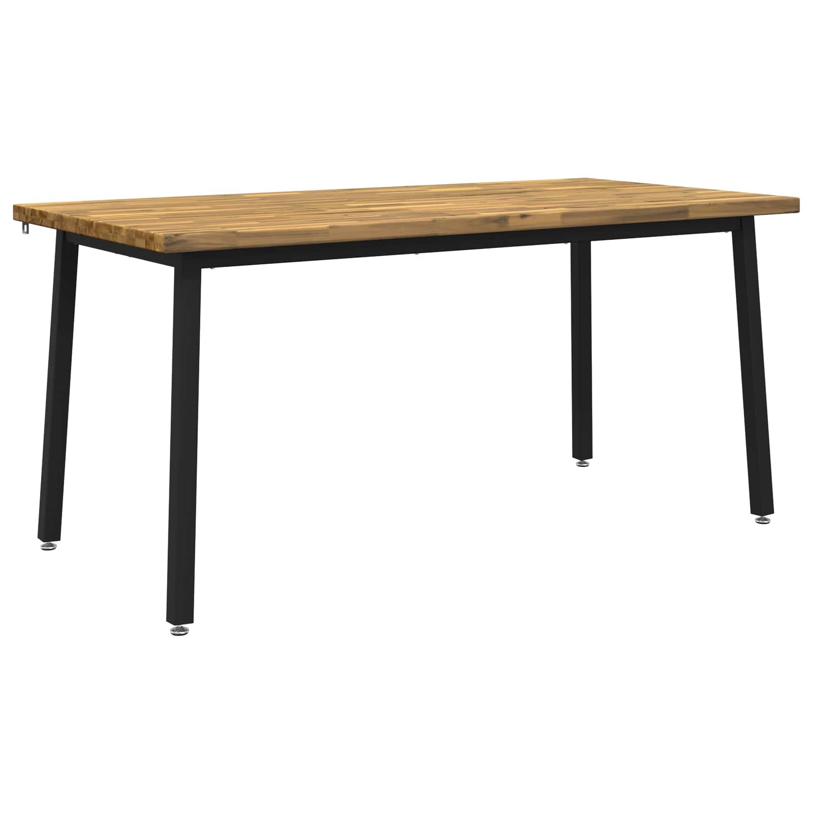 vidaXL Négyzet Alakú Étkezőasztal 160 x 70 x 75 cm Tömör Akácfa Fehér