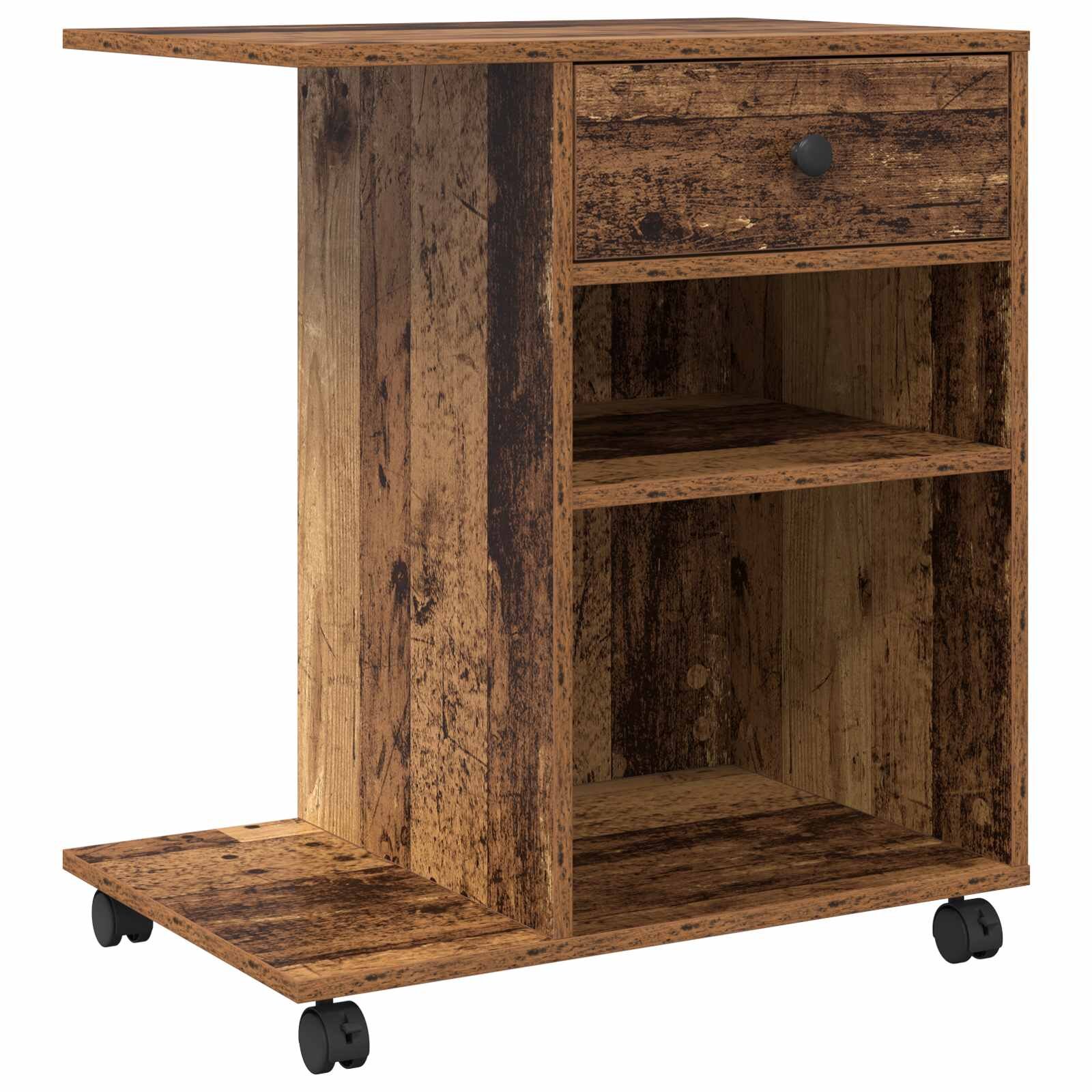 vidaXL Nyomtatóállvány Antik Fa 60 x 40 x 685 cm Szerelt Fa