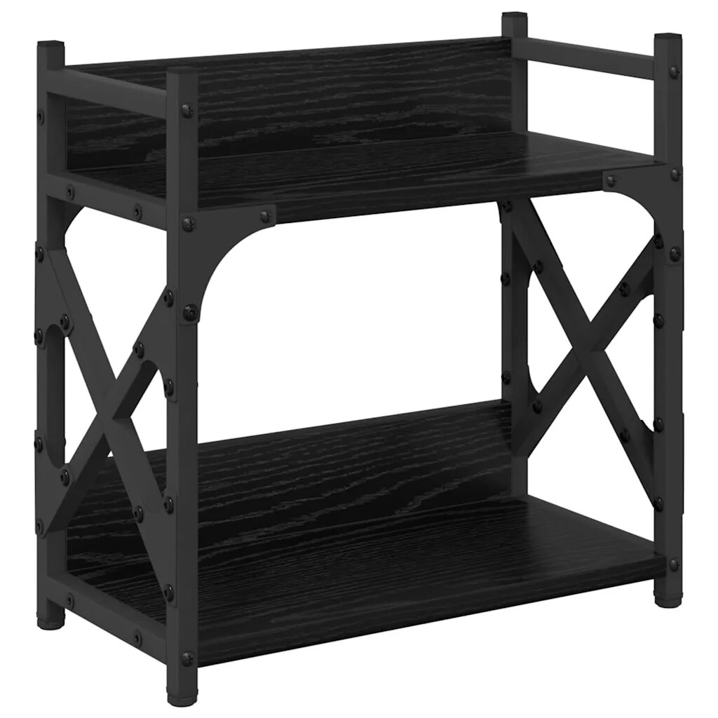 vidaXL Nyomtatóállvány Fekete tölgy 40 x 20 x 40 cm Szerelt Fa