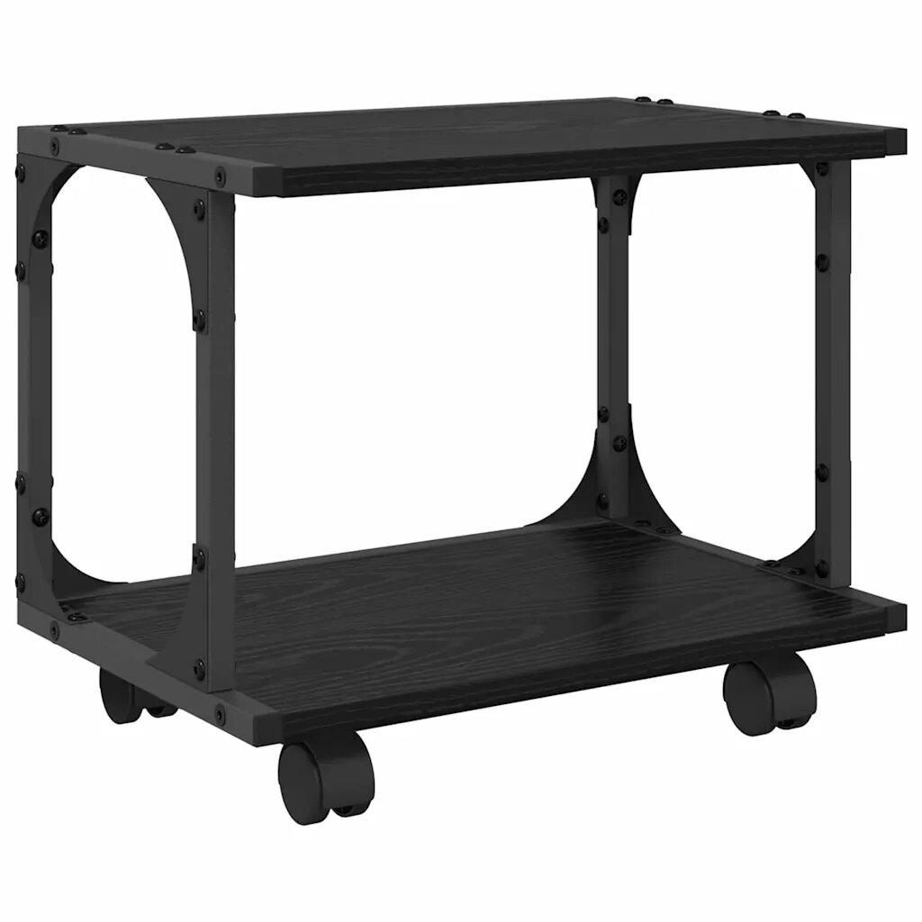 vidaXL Nyomtatóállvány Fekete Tölgy 41 x 28 x 335 cm Szerelt Fa