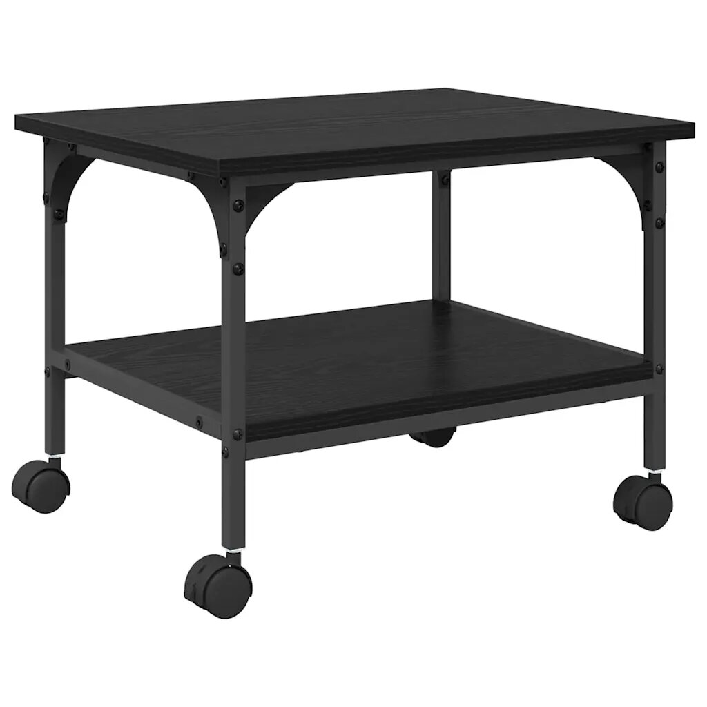 vidaXL Nyomtatóállvány Fekete tölgy 50 x 40 x 38 cm Szerelt Fa
