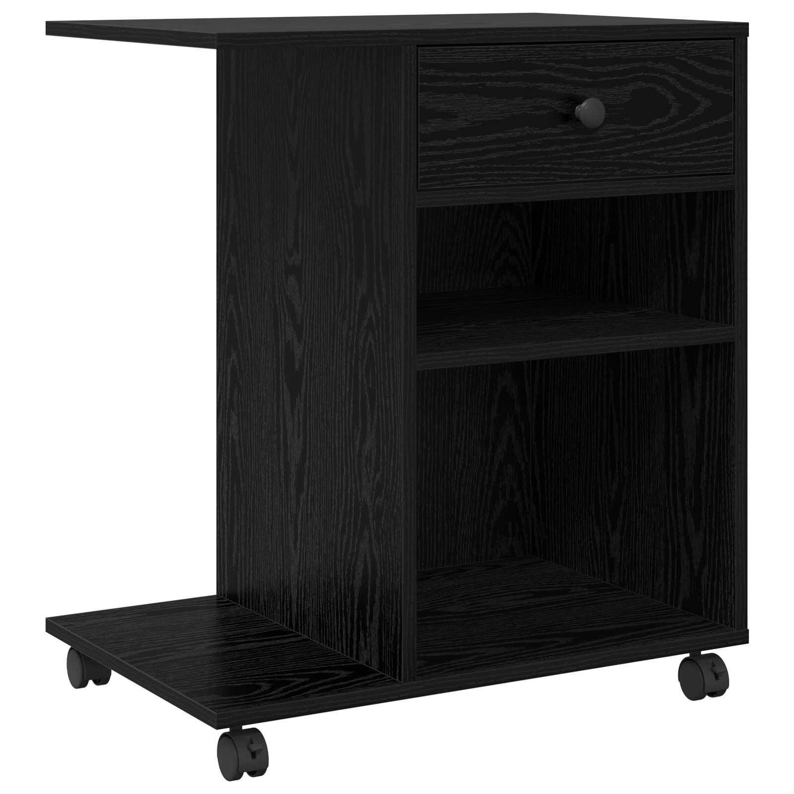 vidaXL Nyomtatóállvány Fekete Tölgy 60 x 40 x 685 cm Szerelt Fa