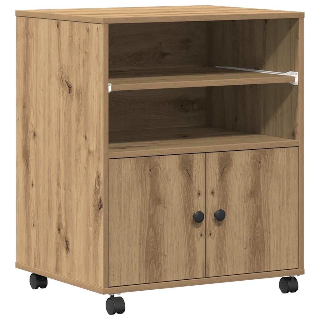 vidaXL Nyomtatóállvány Kézműves Tölgy 60 x 48 x 74 cm Szerelt Fa
