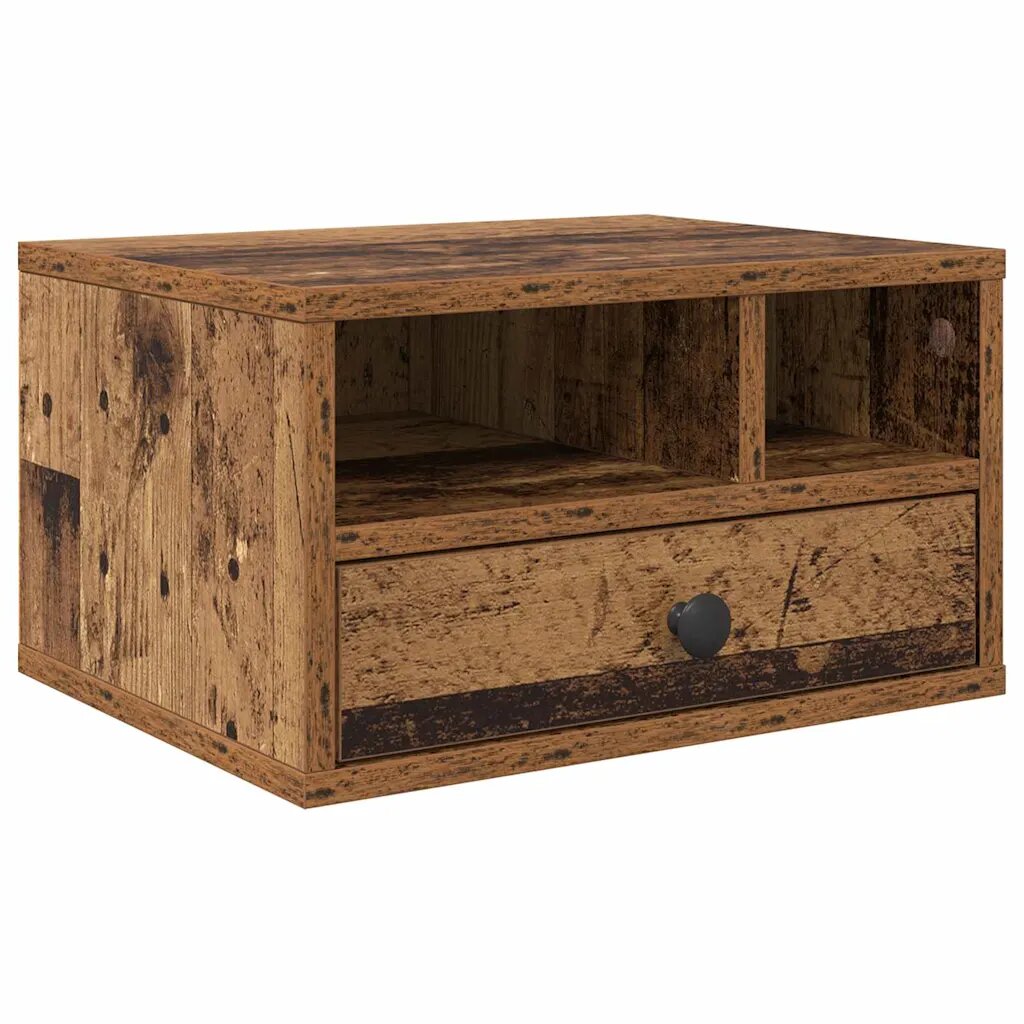 vidaXL Nyomtatóállvány Öreg fa 40 x 32 x 24 cm Szerelt Fa