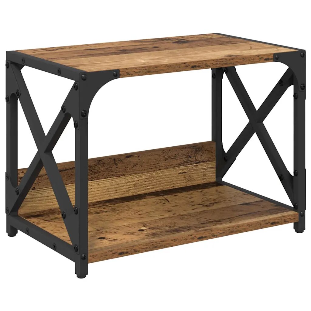 vidaXL Nyomtatóállvány Öreg fa 44 x 26 x 31.5 cm Szerelt Fa