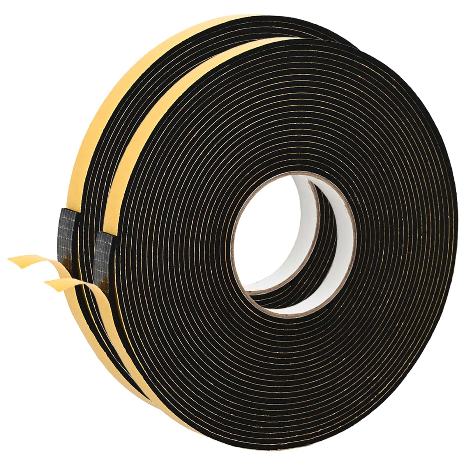vidaXL Öntapadó habszalag 2 db Fekete 10mm x 10m CR Hab