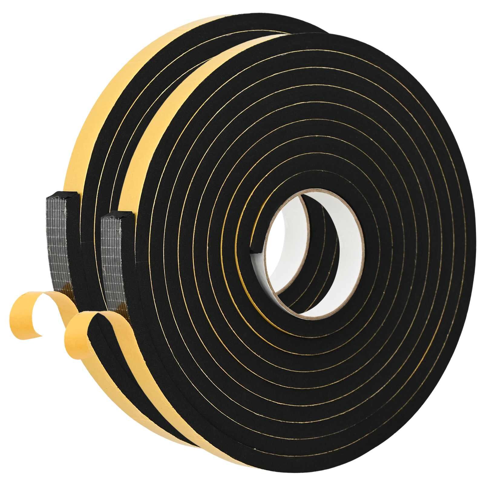 vidaXL Öntapadó habszalag 2 db Fekete 20mm x 5m CR Hab
