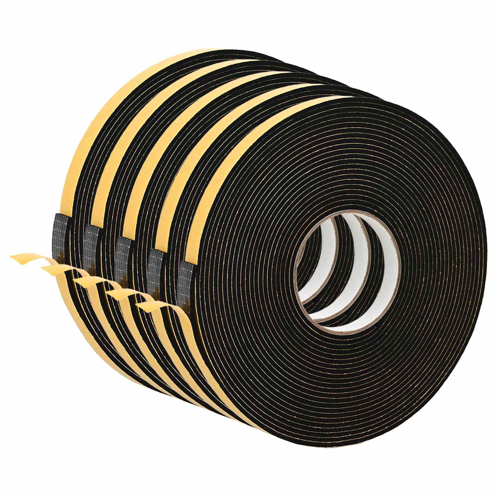 vidaXL Öntapadó habszalag 5 db Fekete 10mm x 10m CR Hab