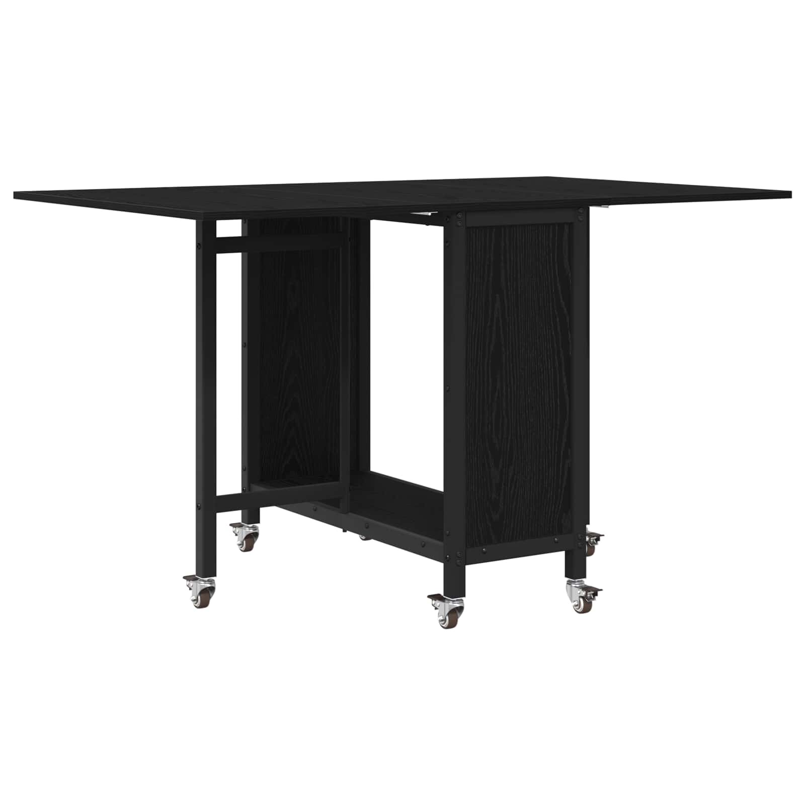 vidaXL Összecsukható étkezőasztal görgőkkel 130 x 80 x 765 cm