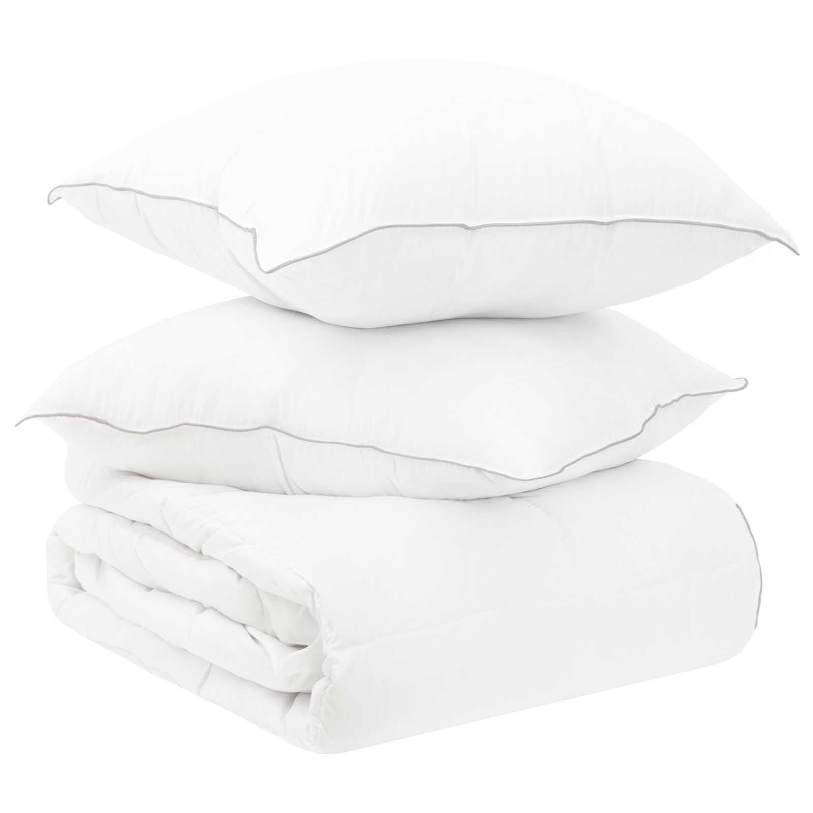 vidaXL Paplan és Ágypárna Szett 3 db 135 x 220 cm Téli 430 g/db Fehér