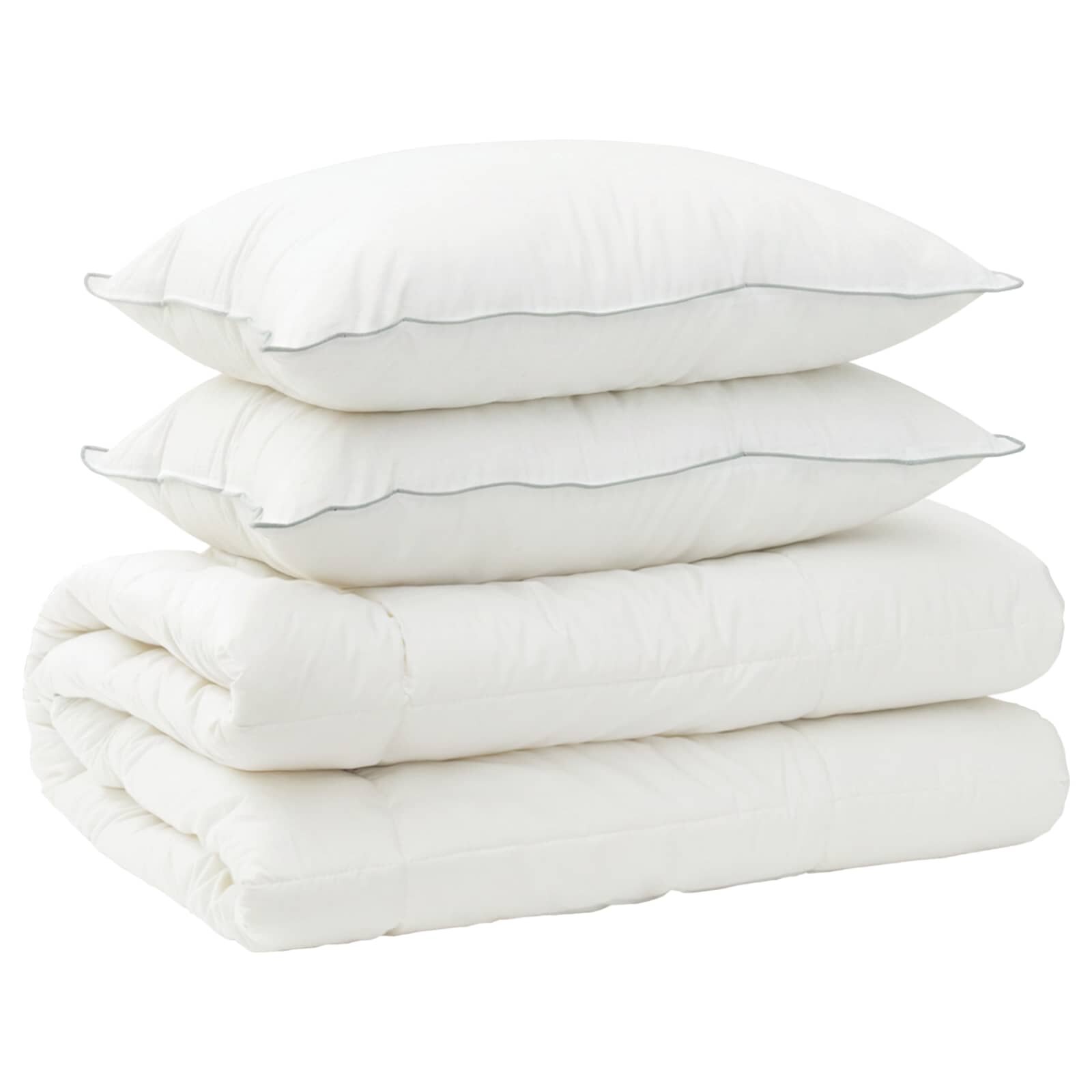 vidaXL Paplan és párna szett 3 db 135x220 cm 4 évszak 220 GSM Gyapjú