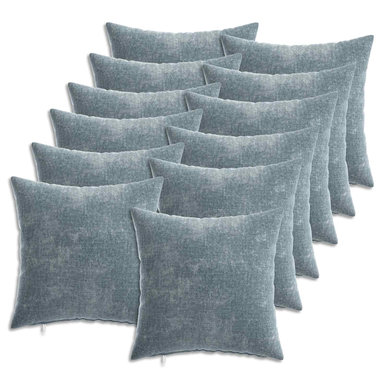 vidaXL Párna huzat 12 db HEERLEN Világoskék 50 x 50 cm Chenille Szövet