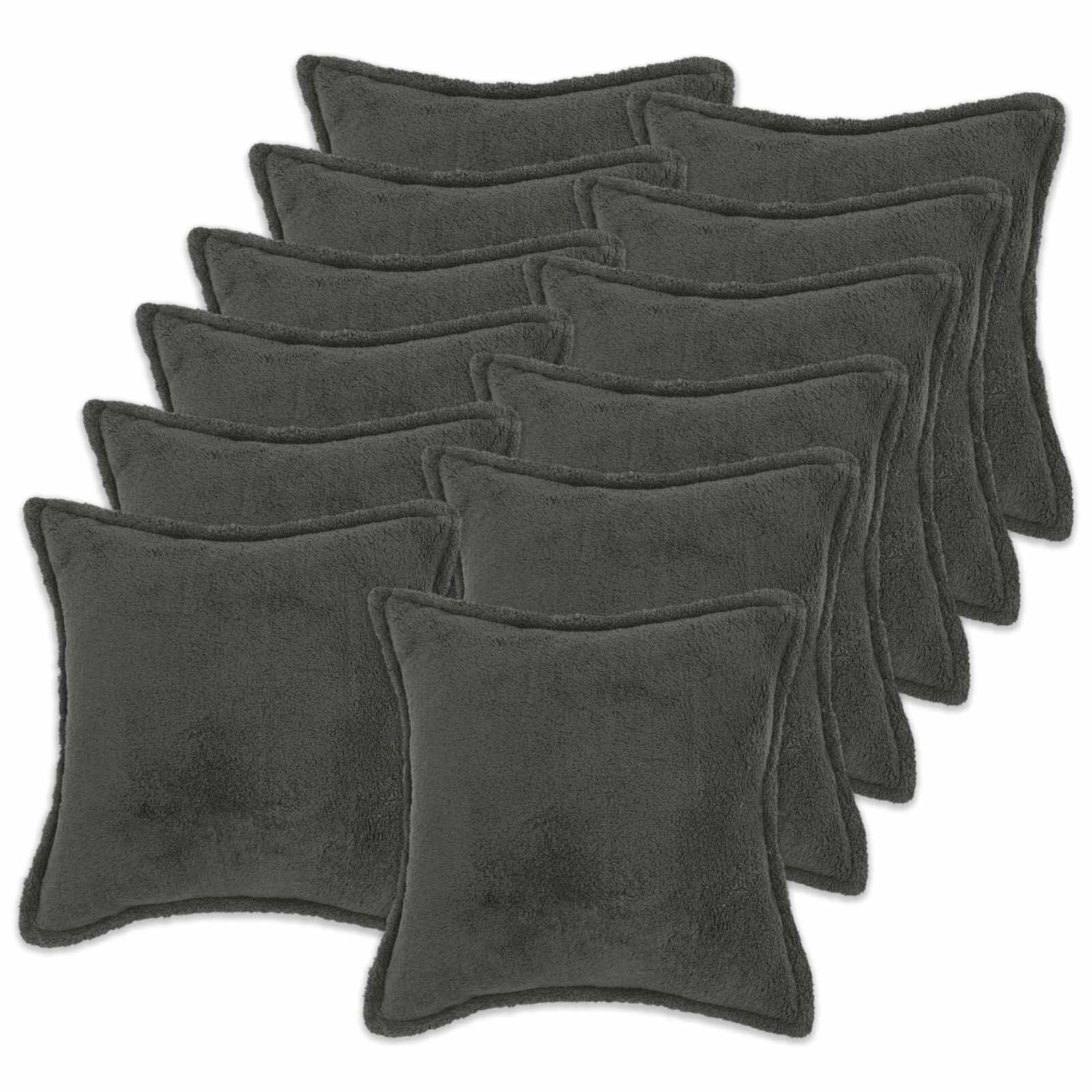 vidaXL Párna huzat 12 db HOUTEN Sötétszürke 50 x 50 cm Bouclé