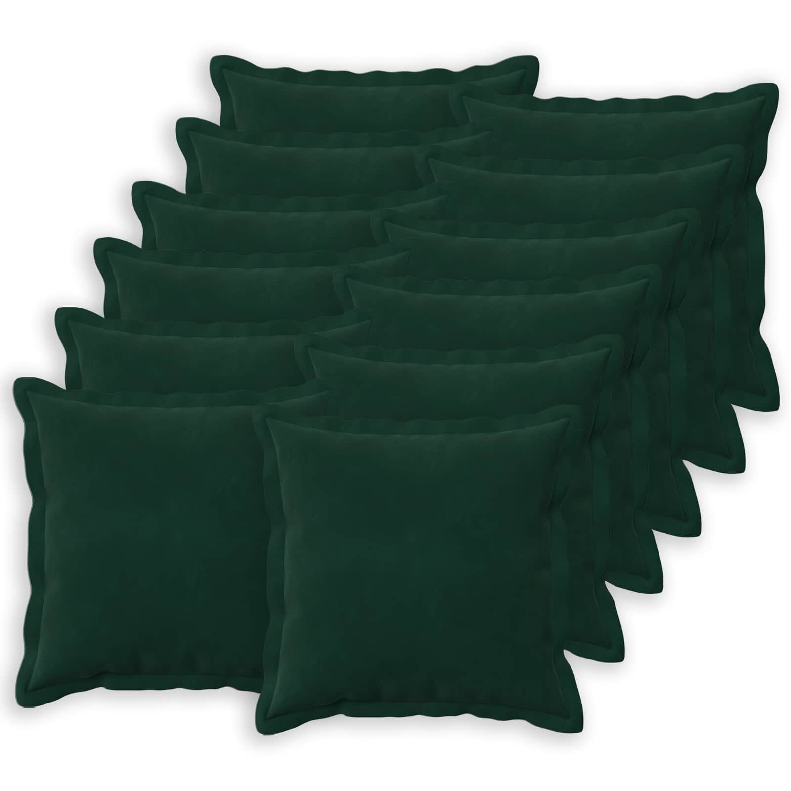 vidaXL Párna huzat 12 db HOUTEN Sötétzöld 45 x 45 cm Bársony
