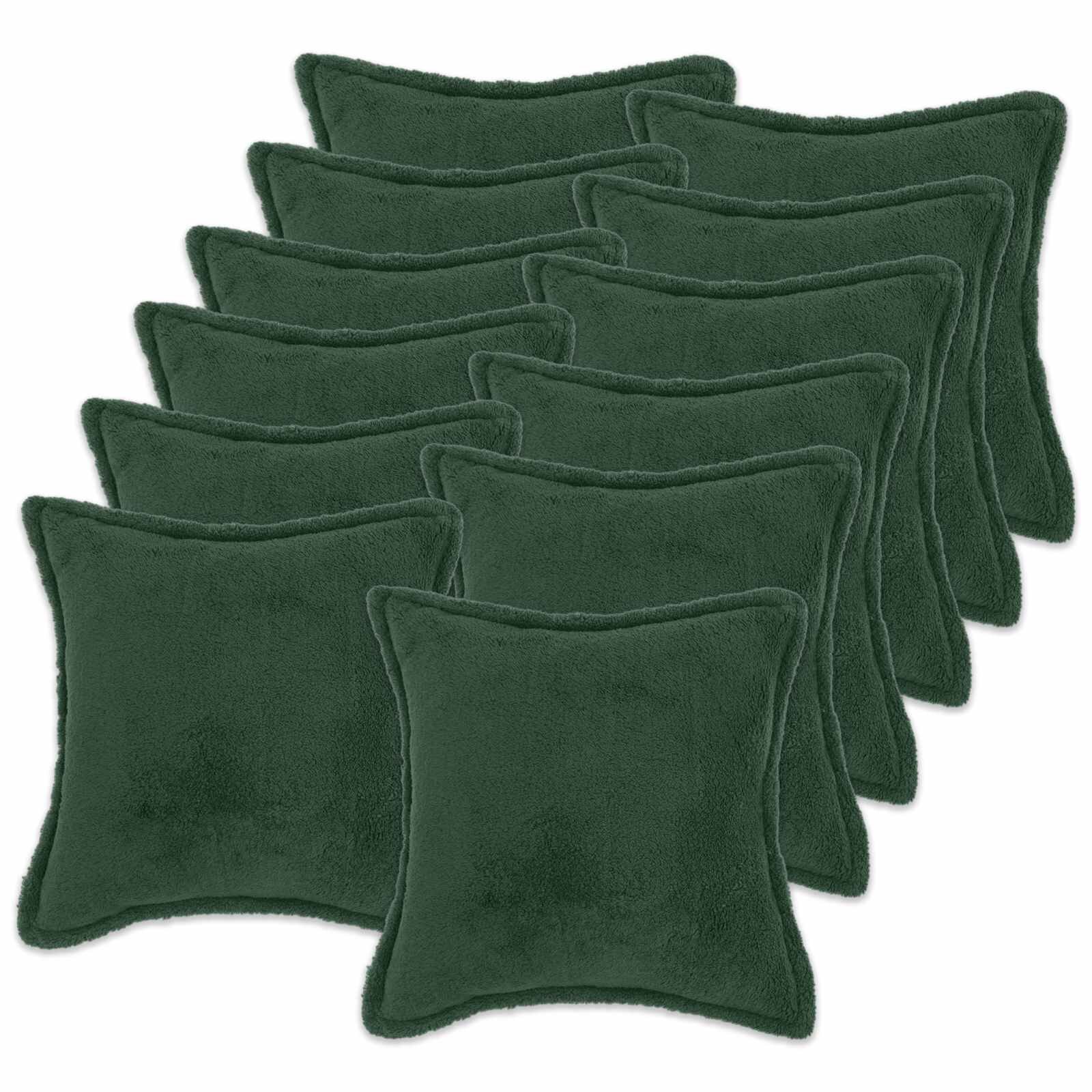 vidaXL Párna huzat 12 db HOUTEN Sötétzöld 50 x 50 cm Bouclé