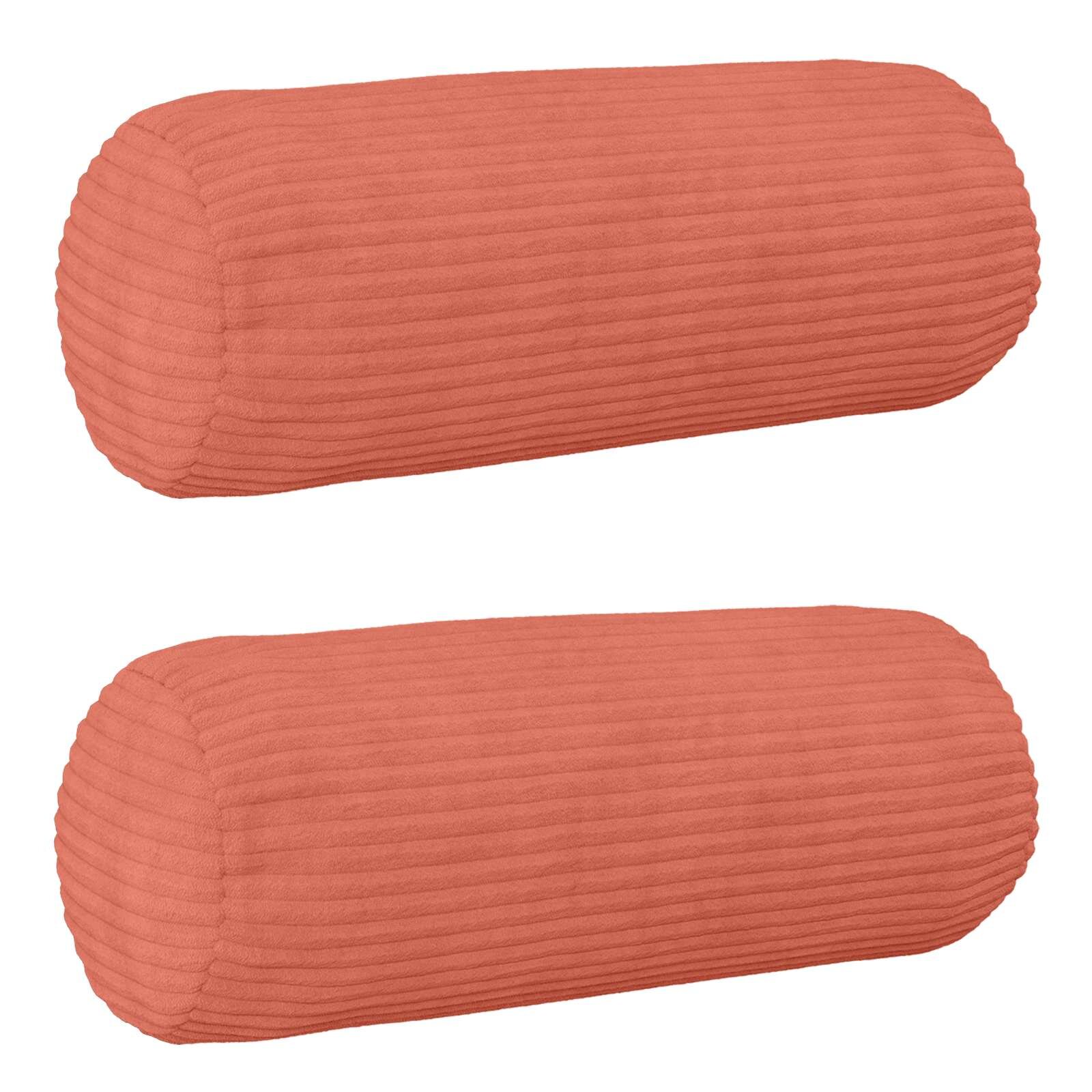 vidaXL Párna huzat 2 db HEERLEN Piros Narancs Ø 15 x 40 cm cord