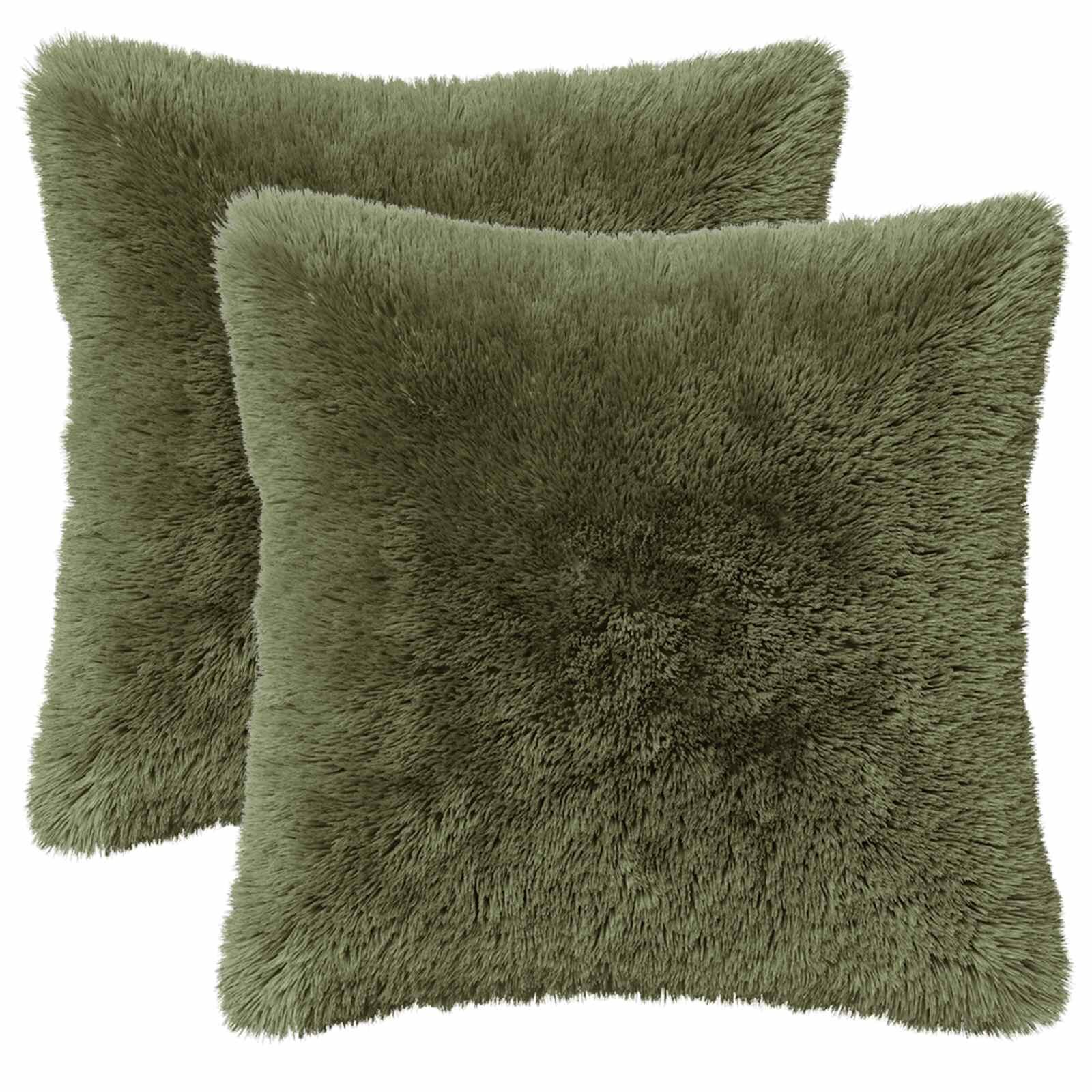 vidaXL Párna huzat 2 db HEERLEN Zöld 30 x 30 cm PV Mikroplüss