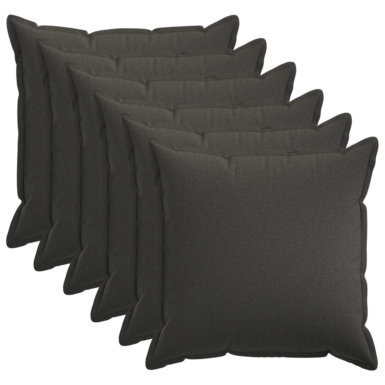 vidaXL Párna huzat 6 db HOUTEN Sötétszürke 65 x 65 cm Műlenszövet
