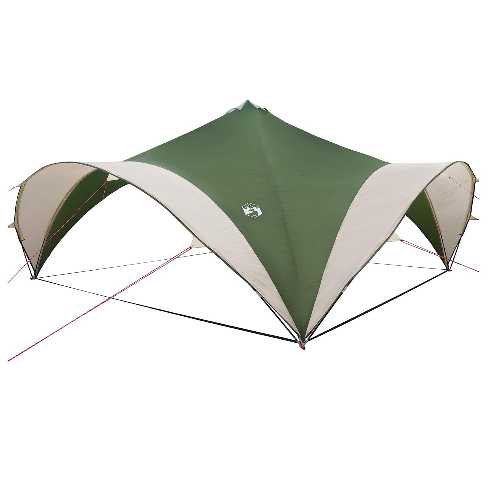 vidaXL Partysátor Zöld 400 x 400 x 322 cm Poliészter és acél