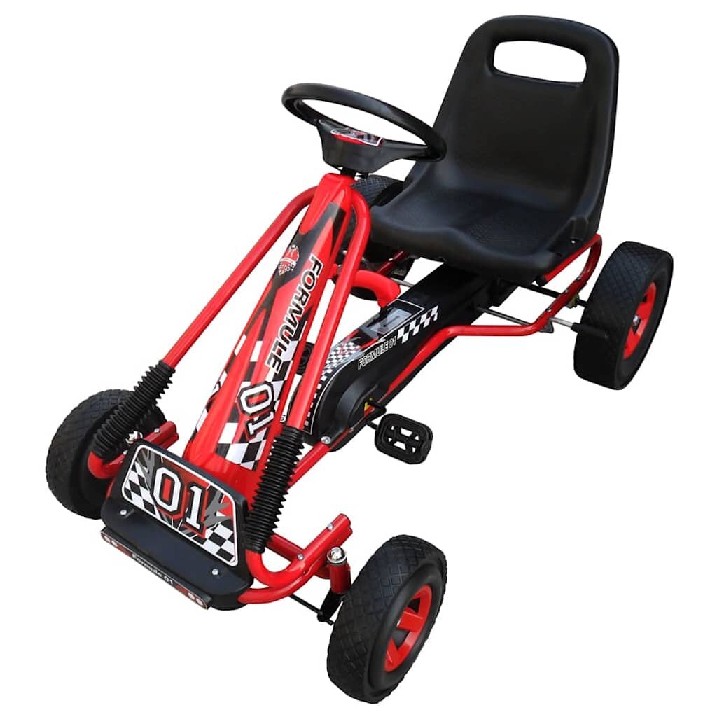 vidaXL Pedálos gokart állítható üléssel piros