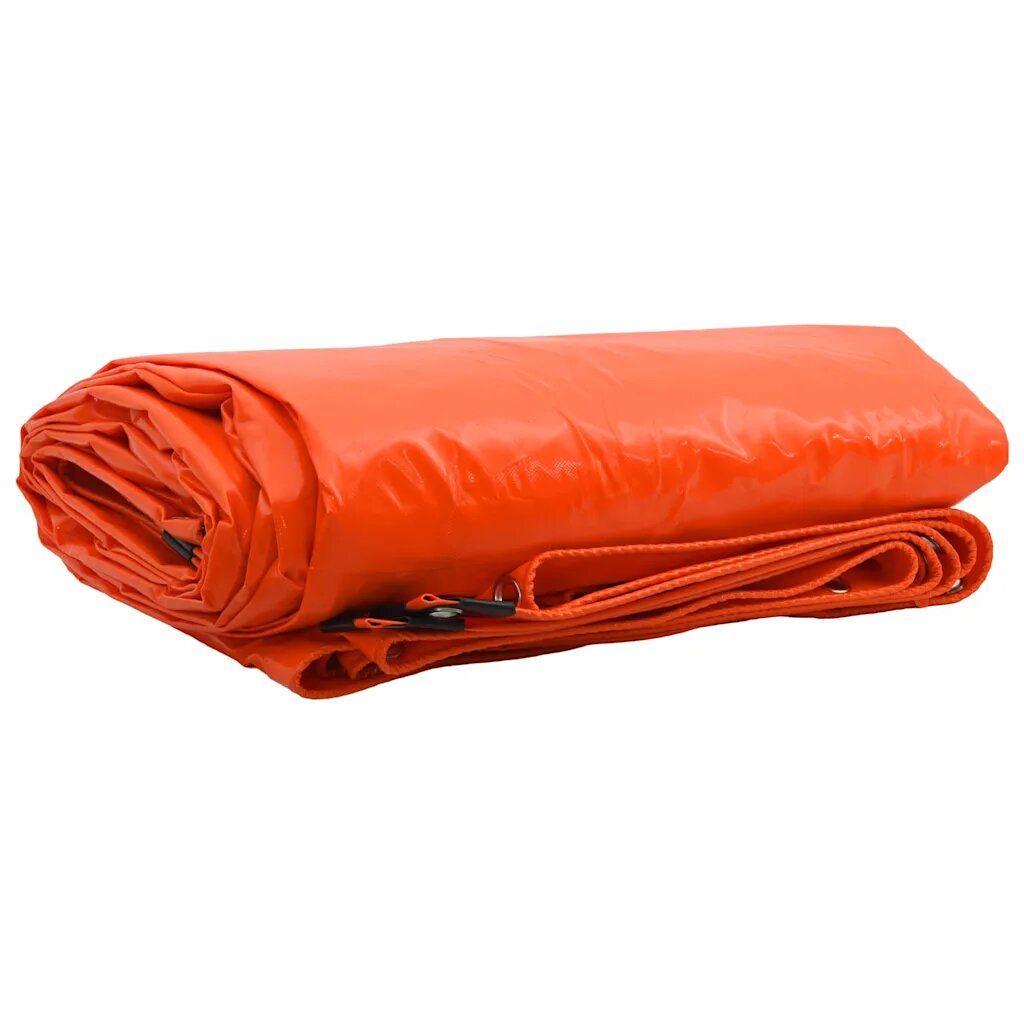 vidaXL Ponyva 650g / m² Narancssárga 6 x 8 m Vászon PVC bevonattal